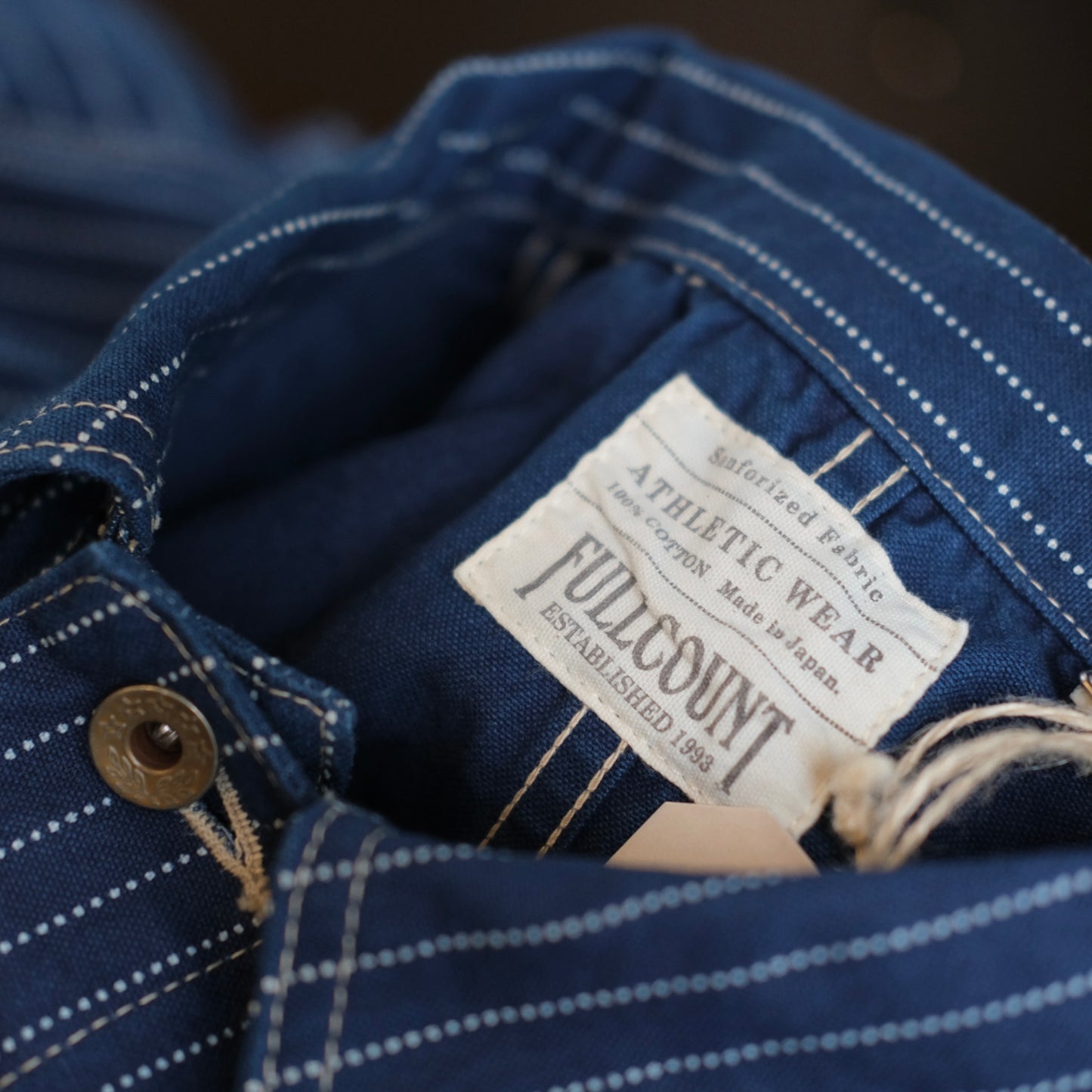 FULL COUNT Indigo Wabash Stripe Chore Jacket