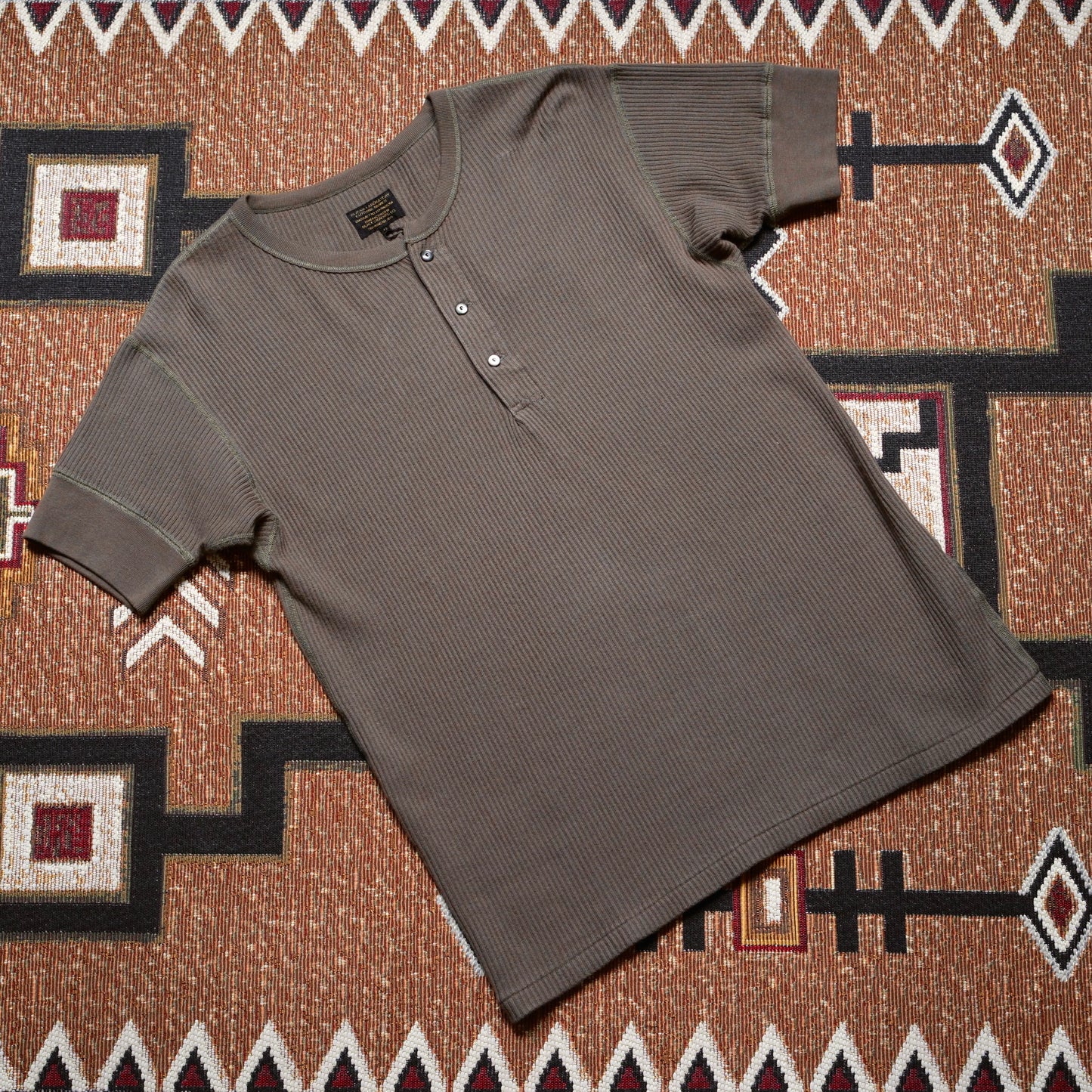 BLACK SIGN Railroad Knit Shirt Sleeve Amish Underwear
