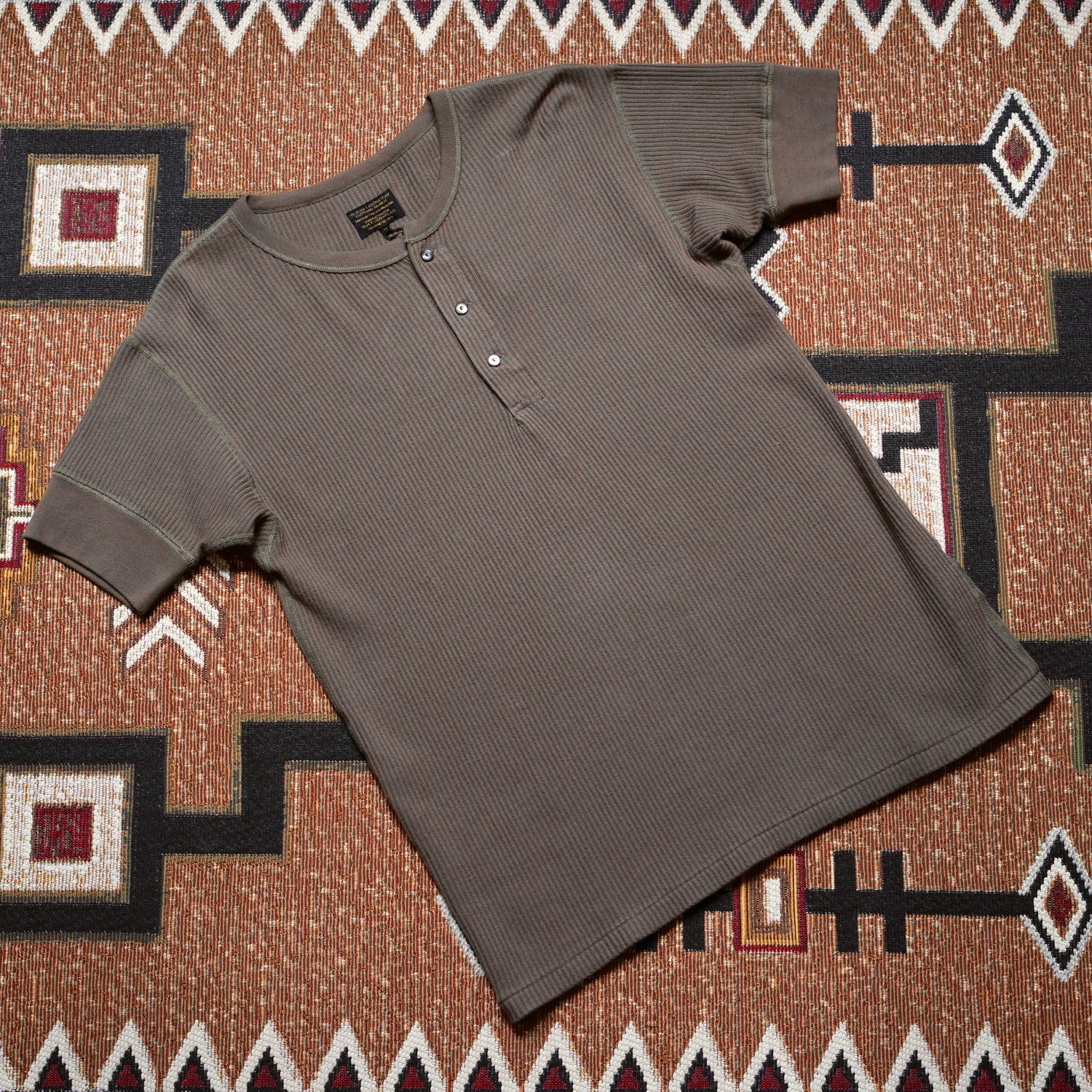 BLACK SIGN Railroad Knit Shirt Sleeve Amish Underwear