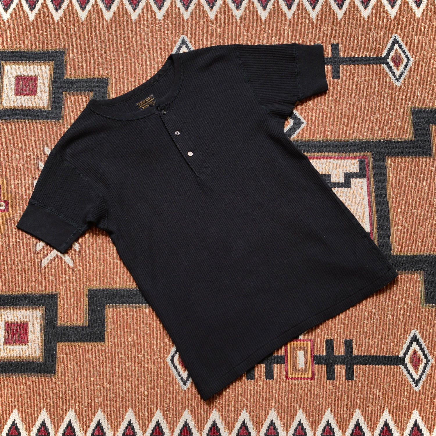 BLACK SIGN Railroad Knit Shirt Sleeve Amish Underwear