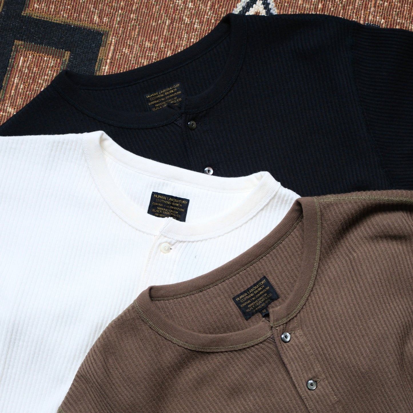BLACK SIGN Railroad Knit Shirt Sleeve Amish Underwear