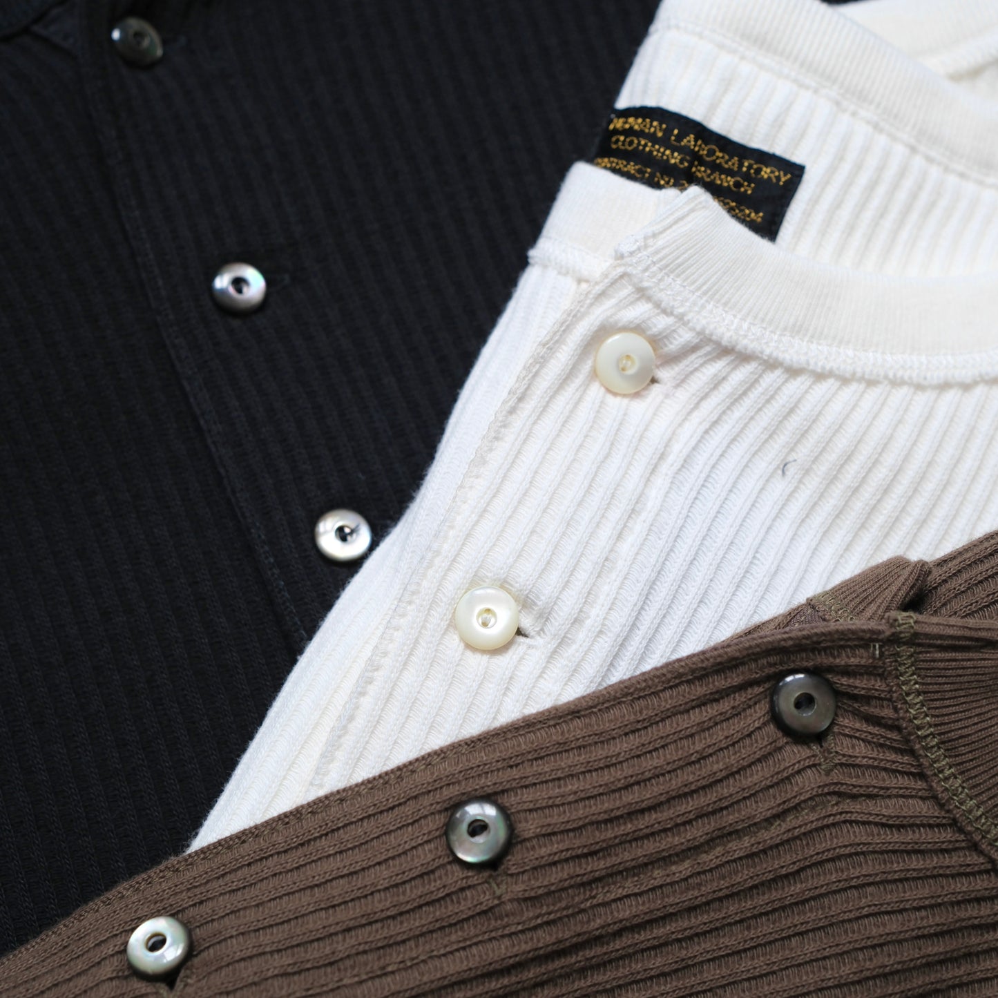 BLACK SIGN Railroad Knit Shirt Sleeve Amish Underwear