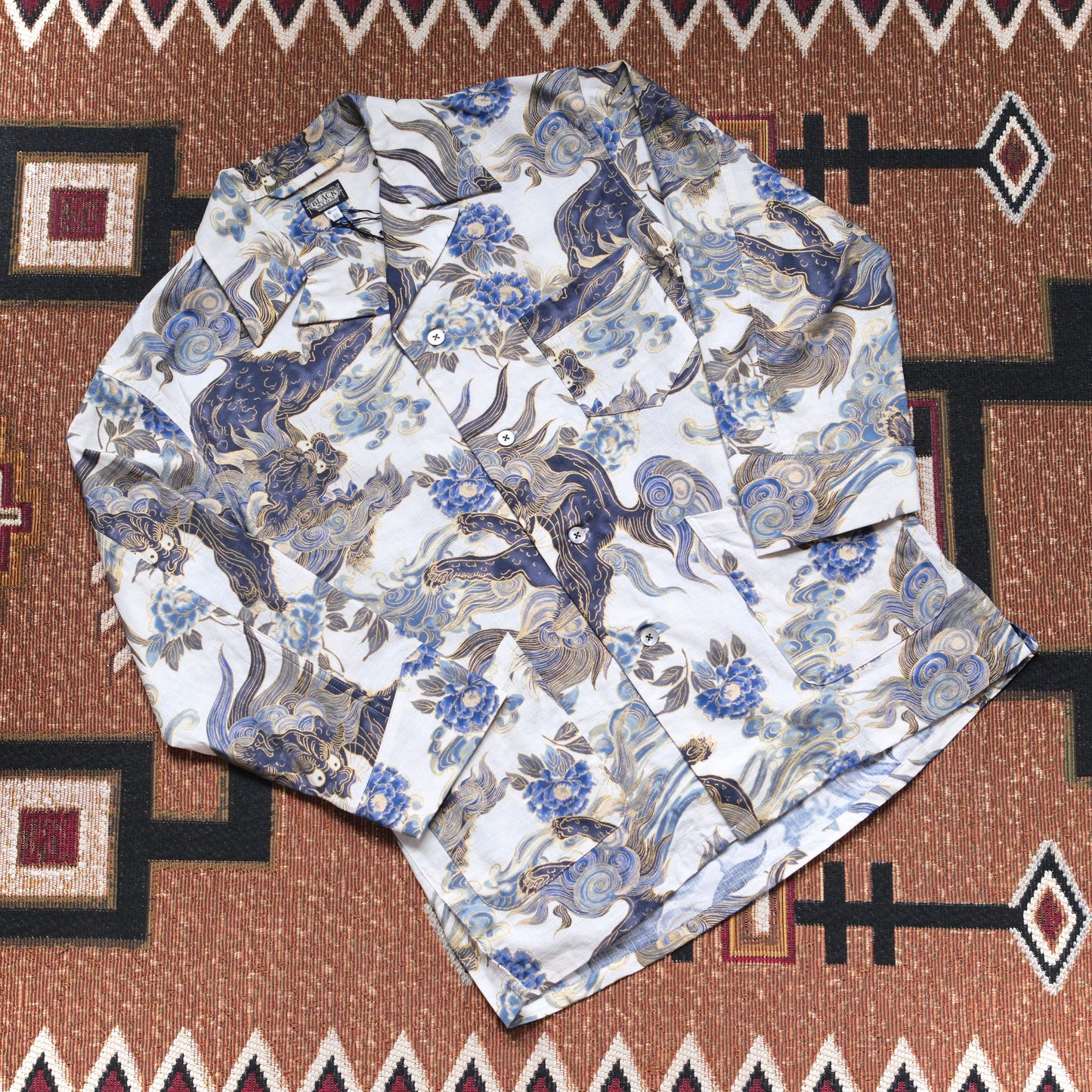 BLACK SIGN "Japanese Lion and Peony" Night Shirt
