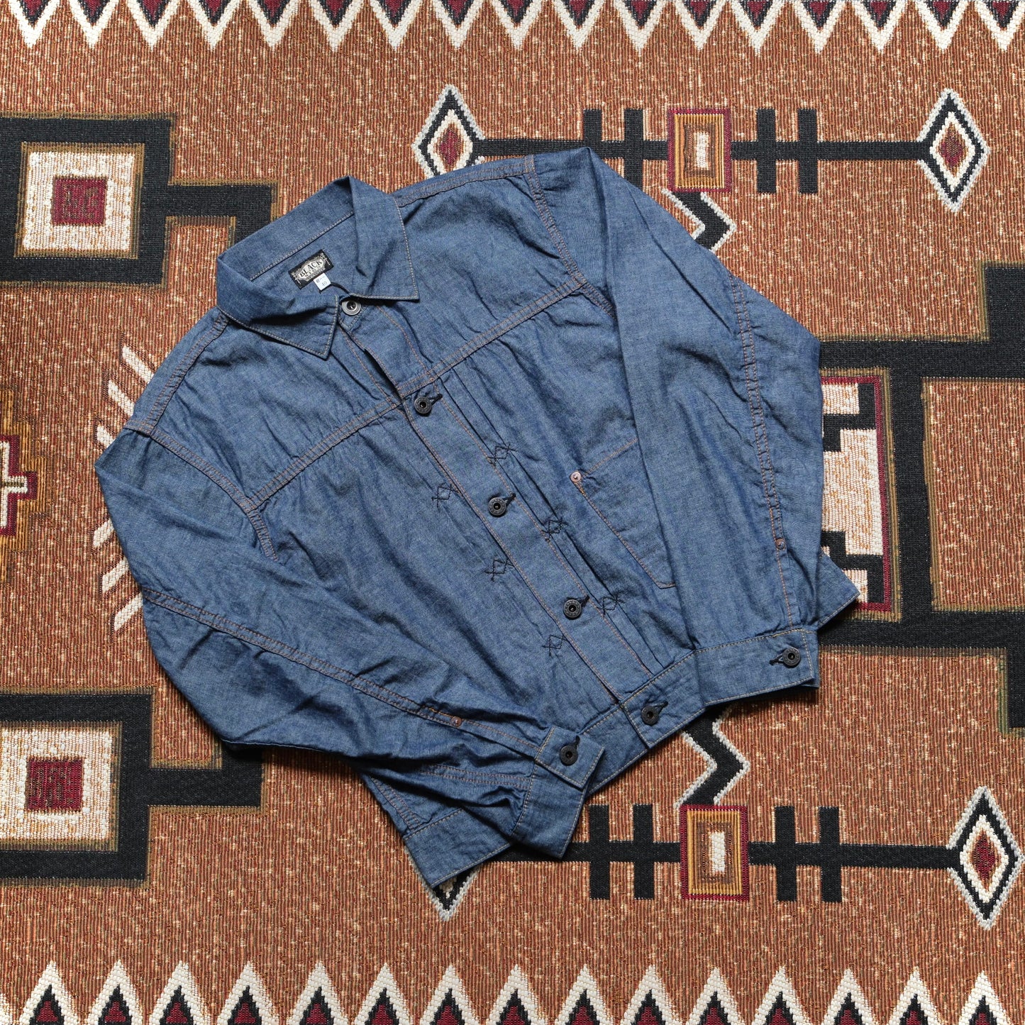 BLACK SIGN 5.5oz Selvedge Chambray Pleats Jacket