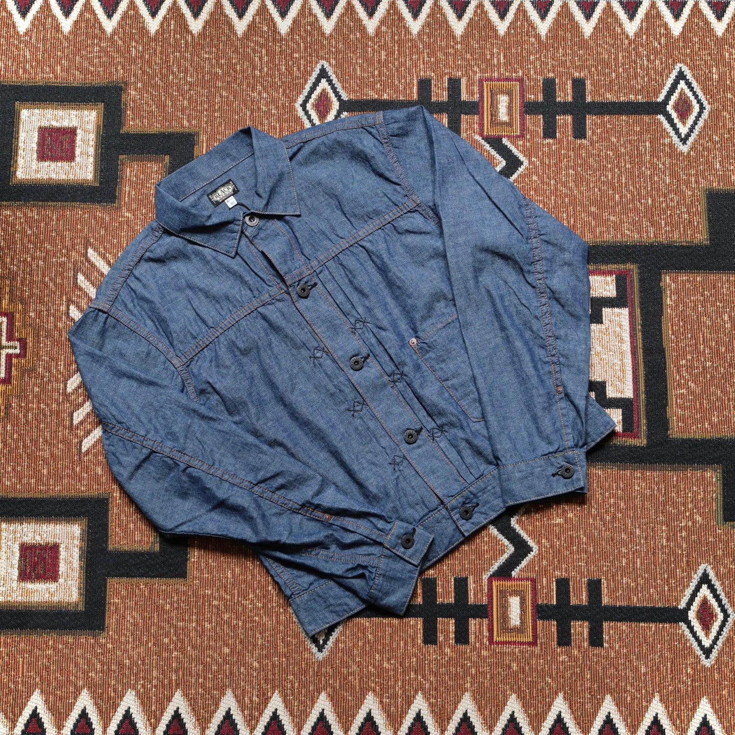 BLACK SIGN 5.5oz Selvedge Chambray Pleats Jacket
