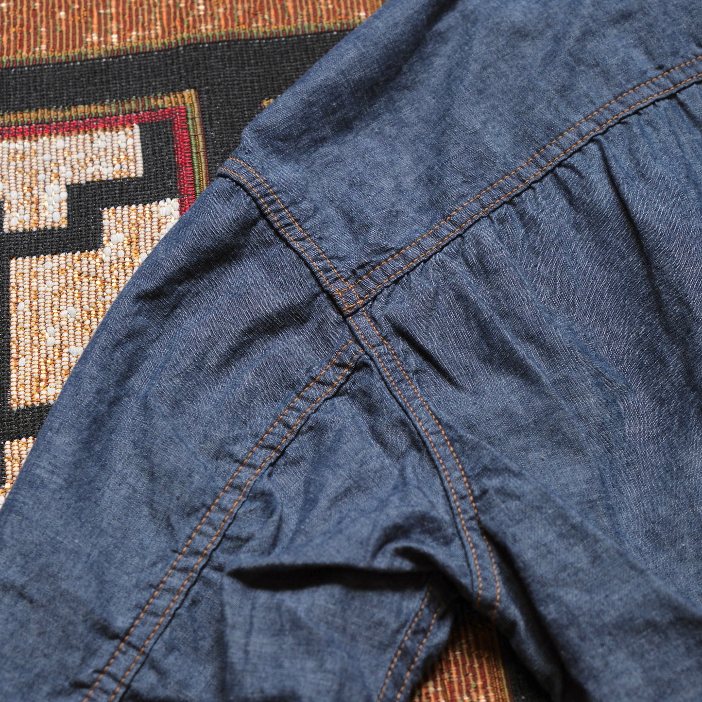 BLACK SIGN 5.5oz Selvedge Chambray Pleats Jacket