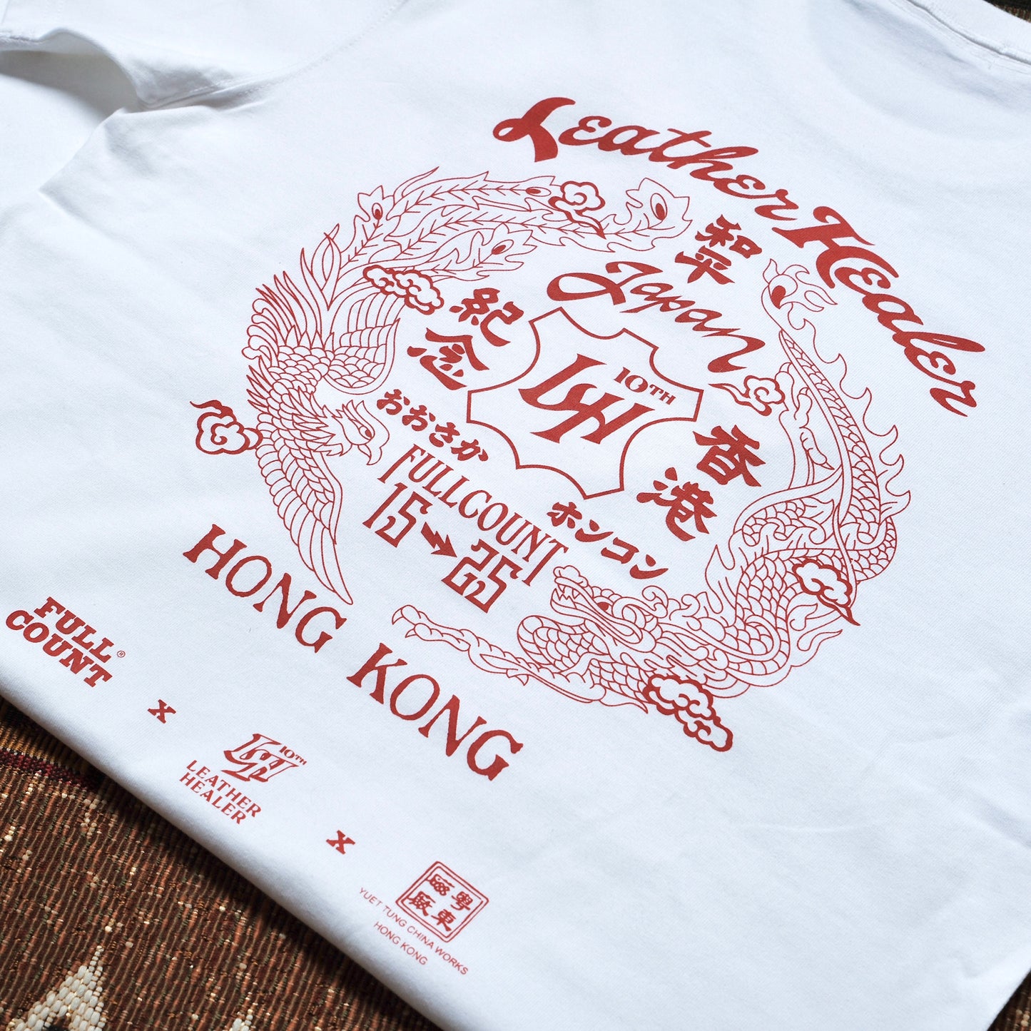 LEATHER HEALER Dragon & Phoenix Crewneck T-Shirt (LH 10th Anniversary Limited Edition)