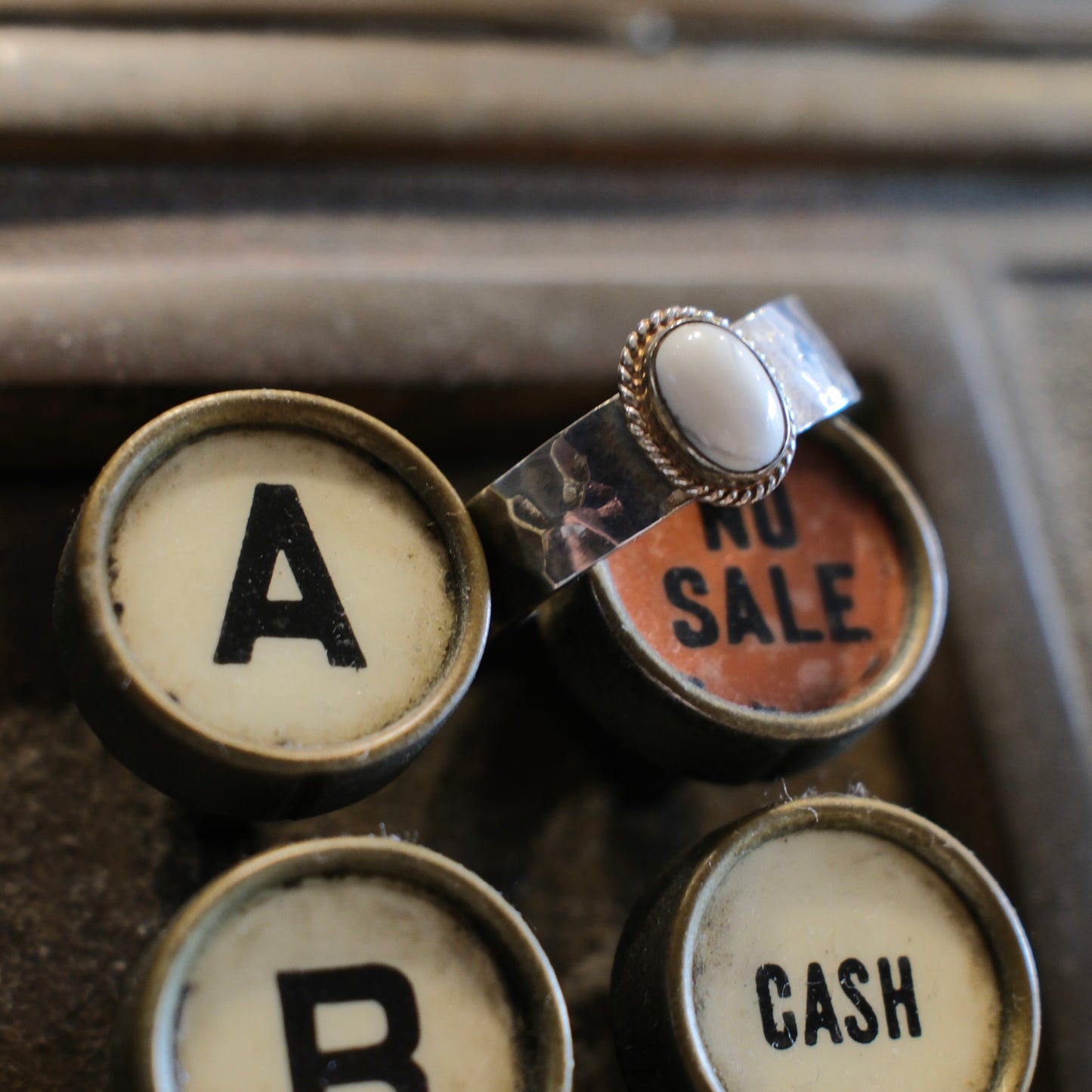 Dear Blossom Howlite Hammered Ring (CR-001)