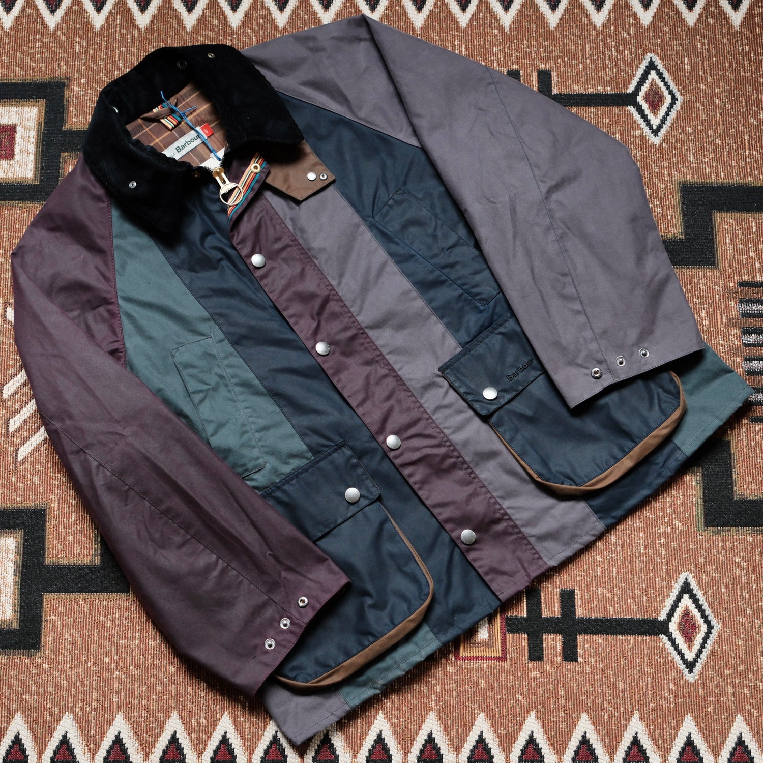 Barbour x Paul Smith Striped OS Bedale Wax Jacket