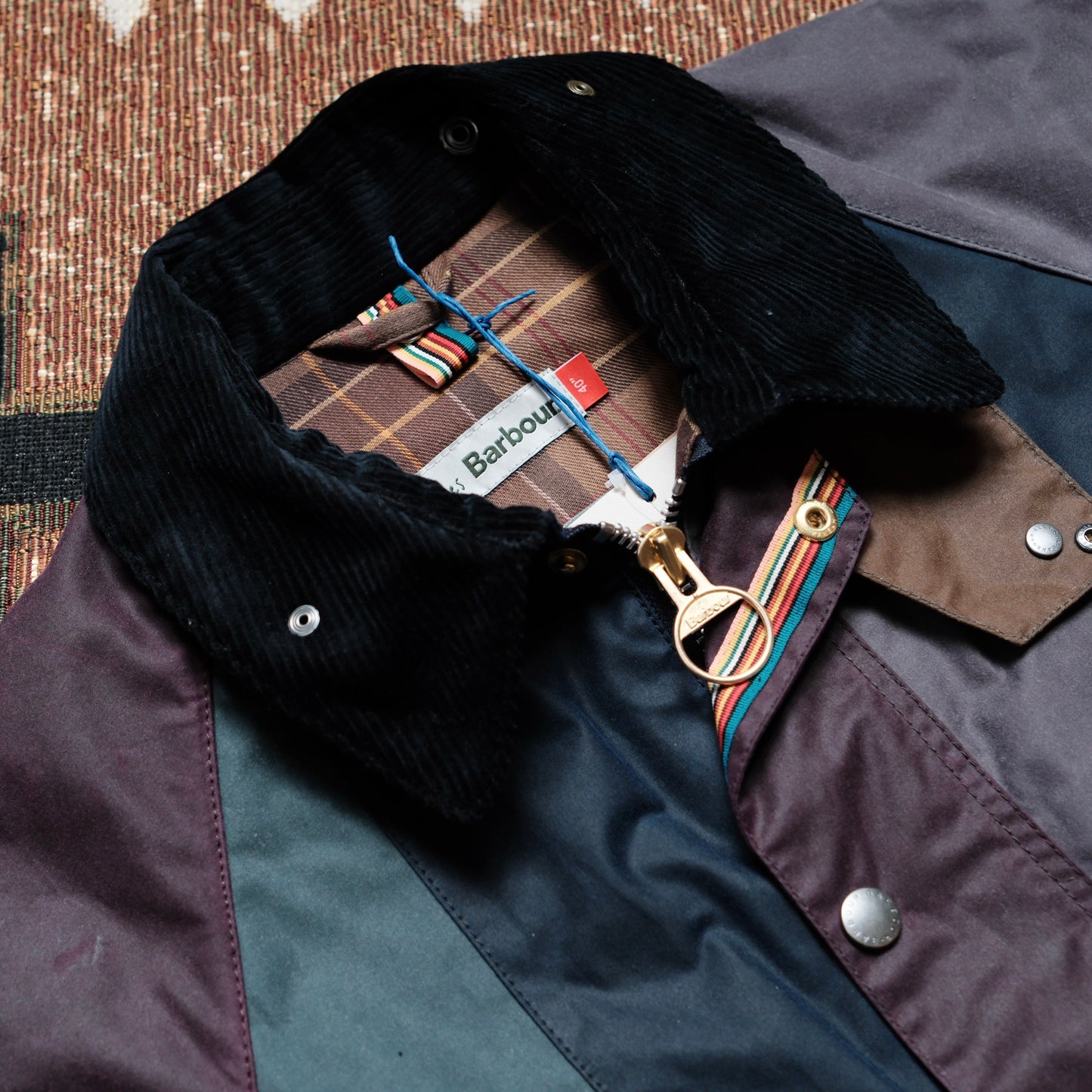 Barbour x Paul Smith Striped OS Bedale Wax Jacket