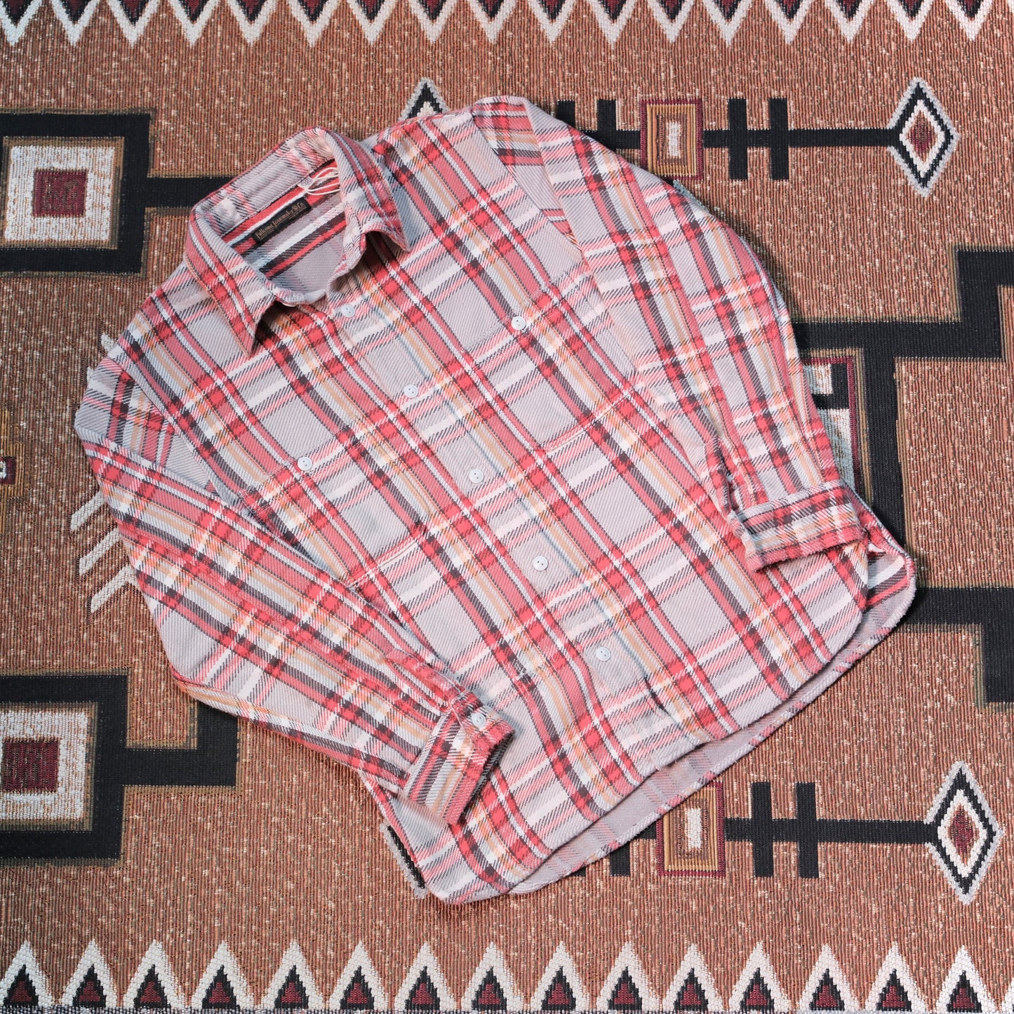 FULL COUNT Original Cotton Check Flannel Shirt (Fade & Damage)