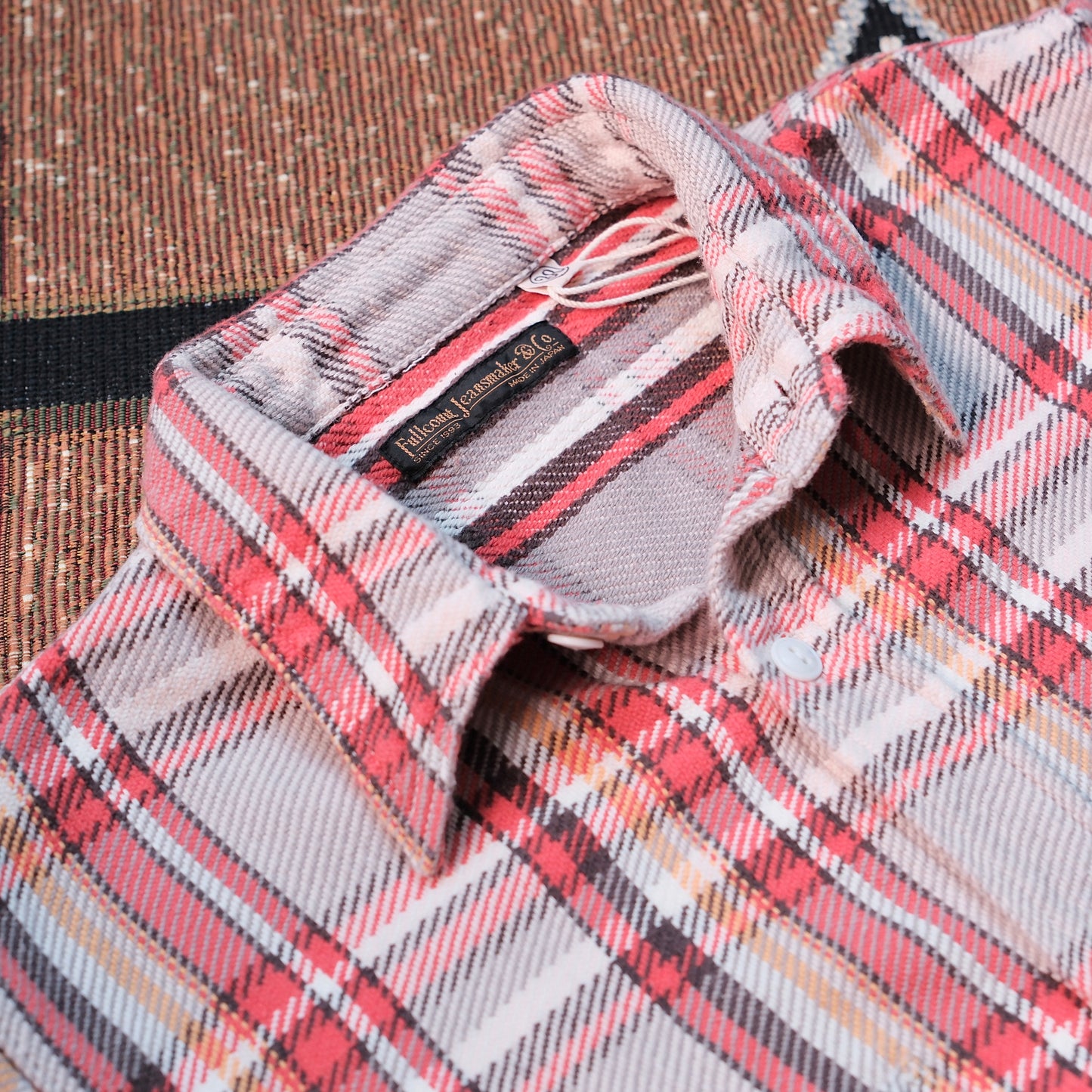 FULL COUNT Original Cotton Check Flannel Shirt (Fade & Damage)