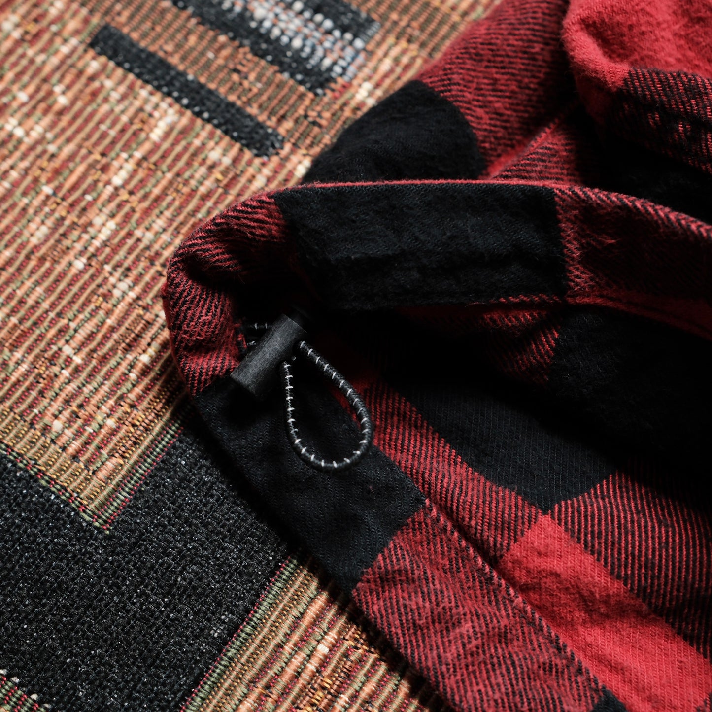 REMI RELIEF Block Checked Flannel Field Jacket with Elbow Patch