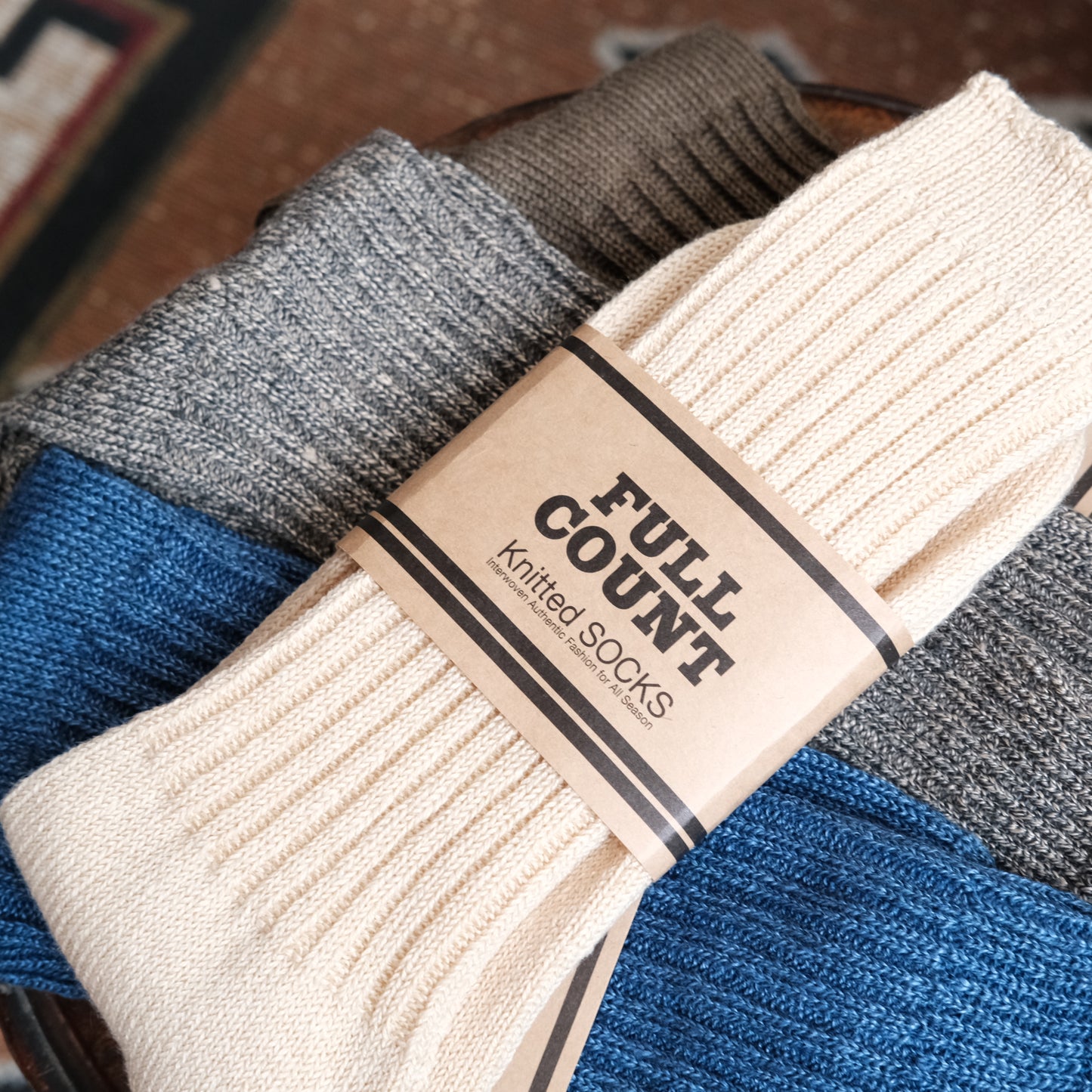 FULL COUNT Linen Ribbed Socks