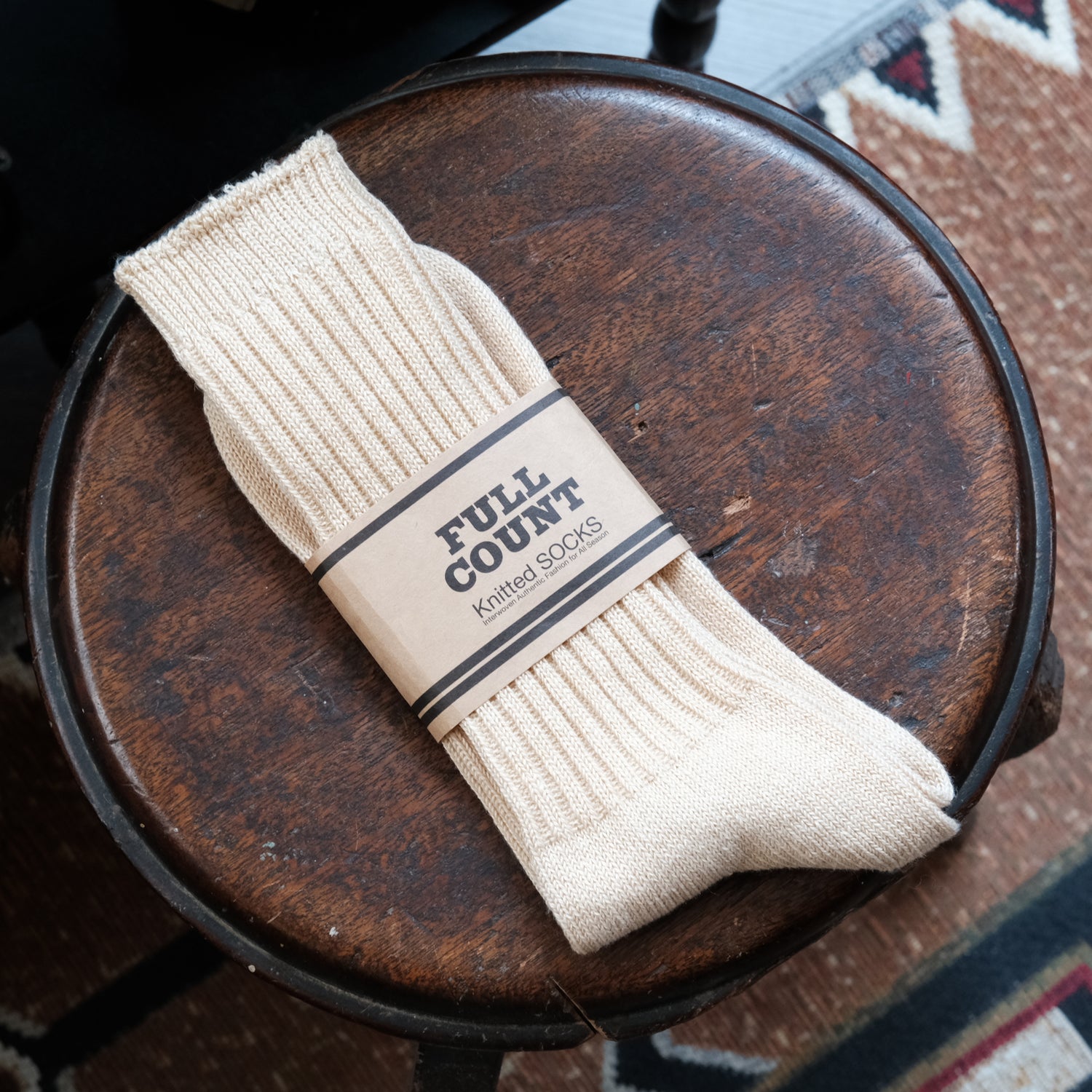 FULL COUNT Linen Ribbed Socks