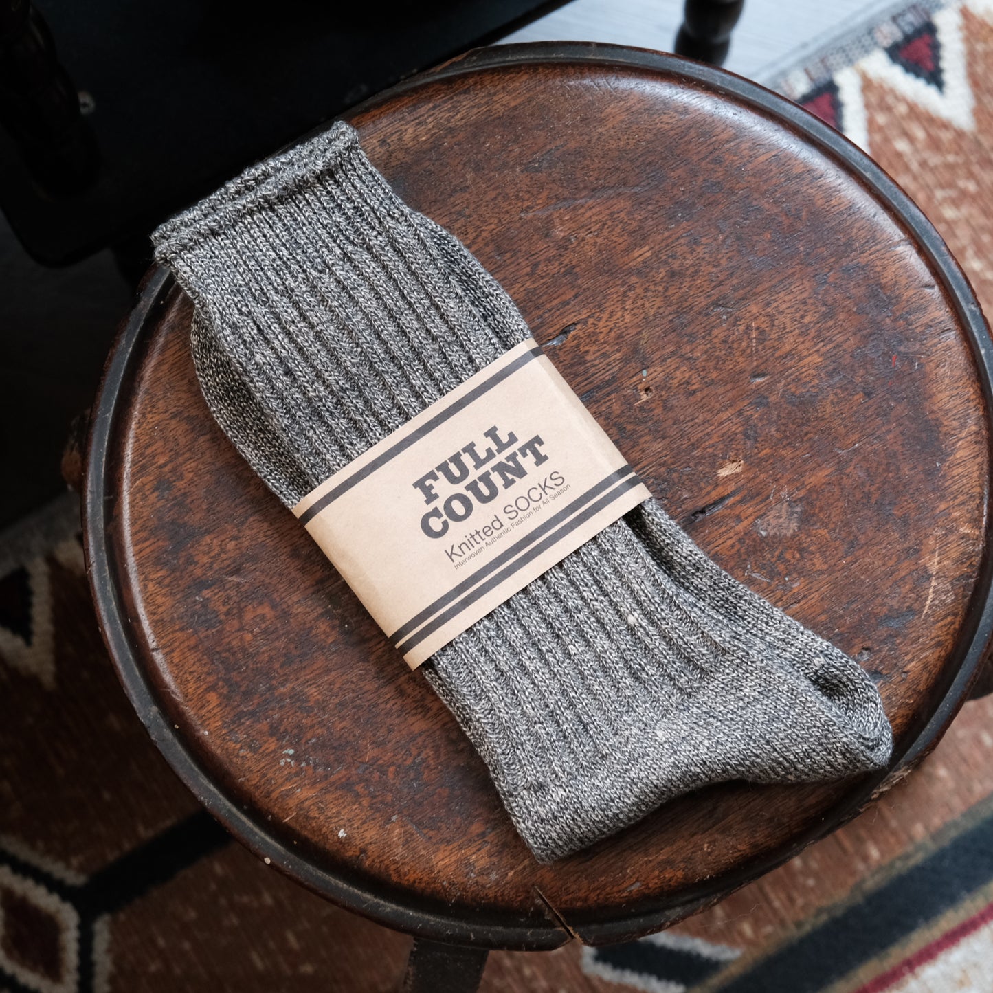 FULL COUNT Linen Ribbed Socks