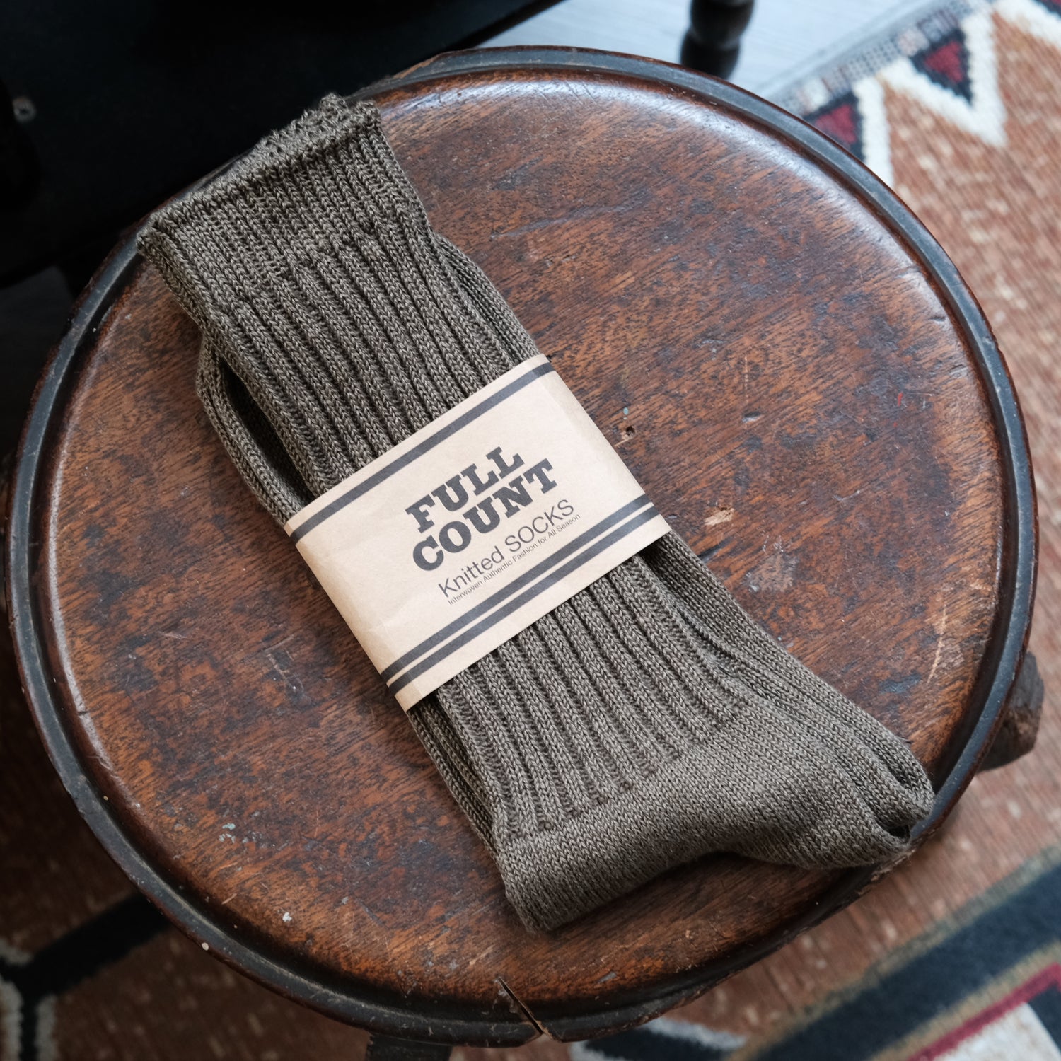 FULL COUNT Linen Ribbed Socks