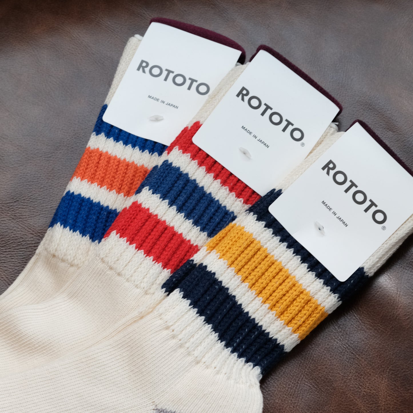 ROTOTO Coarse Ribbed Old School Crew Socks