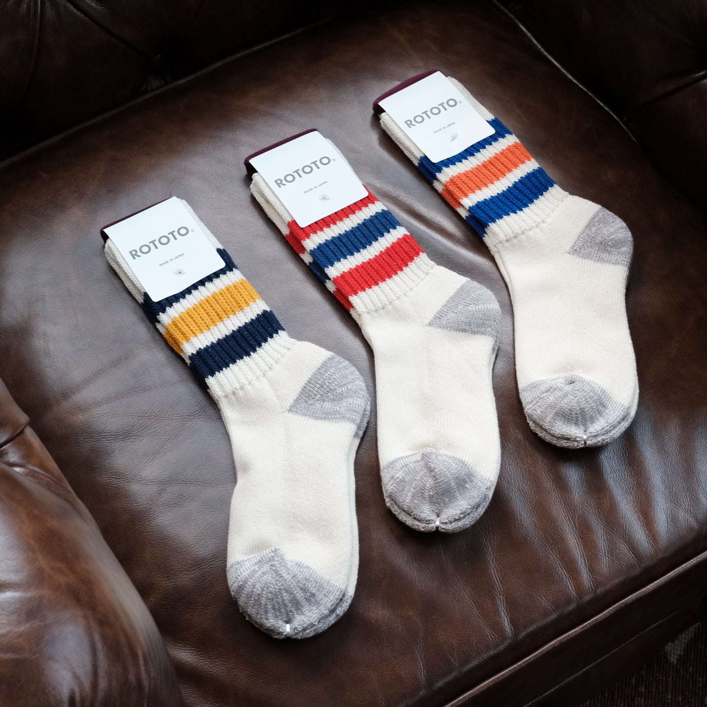 ROTOTO Coarse Ribbed Old School Crew Socks