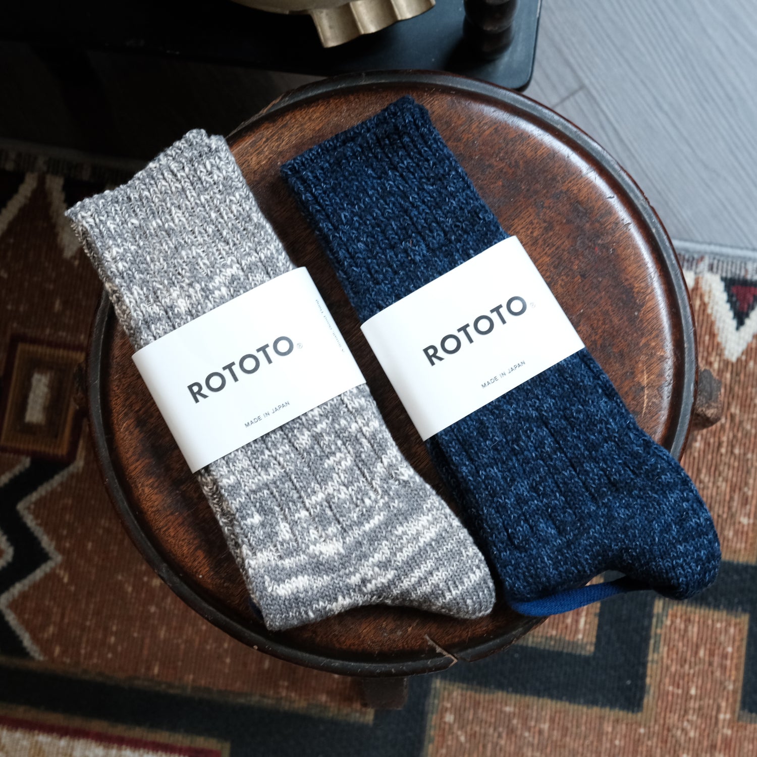 ROTOTO Denim Tone Crew Socks