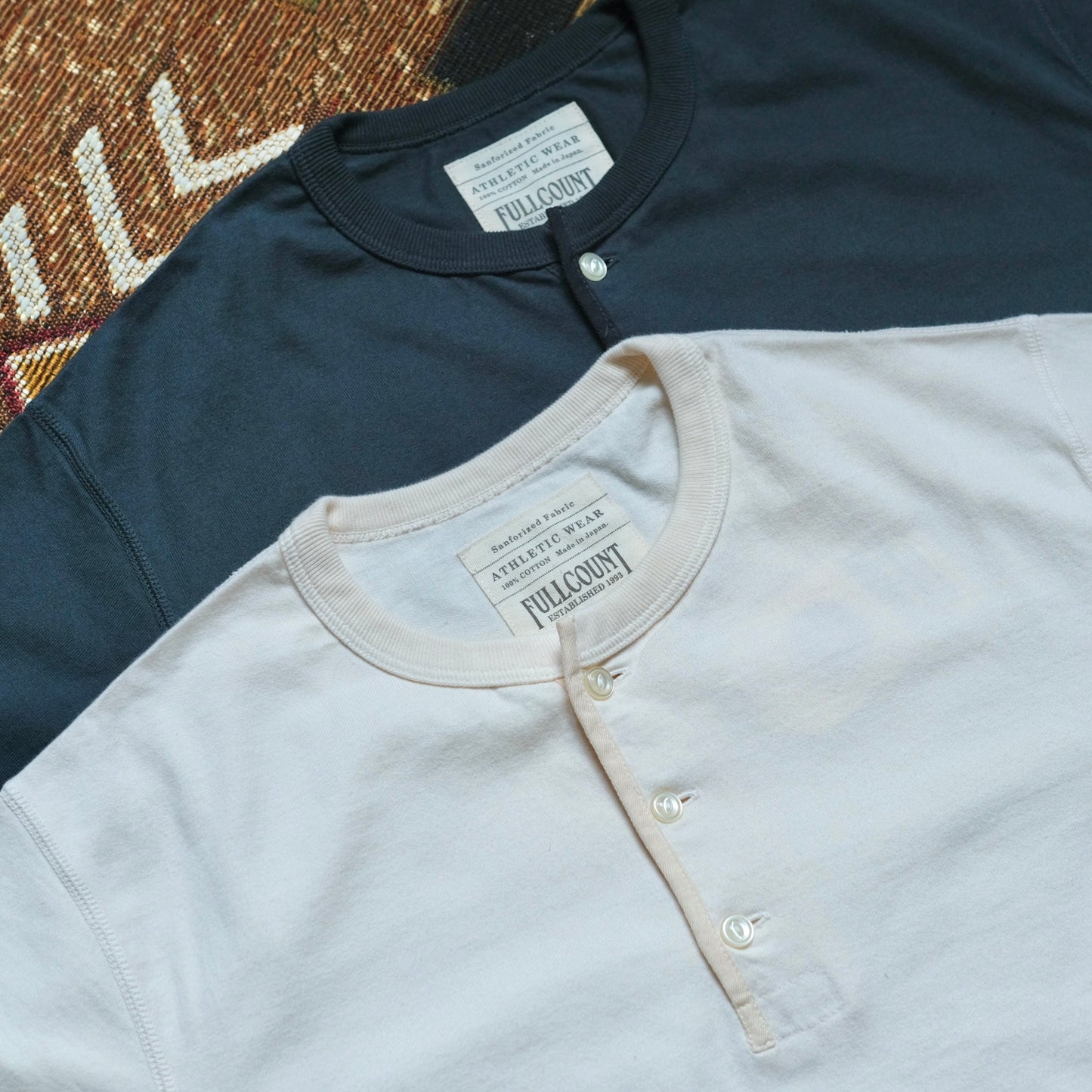 FULL COUNT Flat Seam Heavyweight Henley T-Shirt