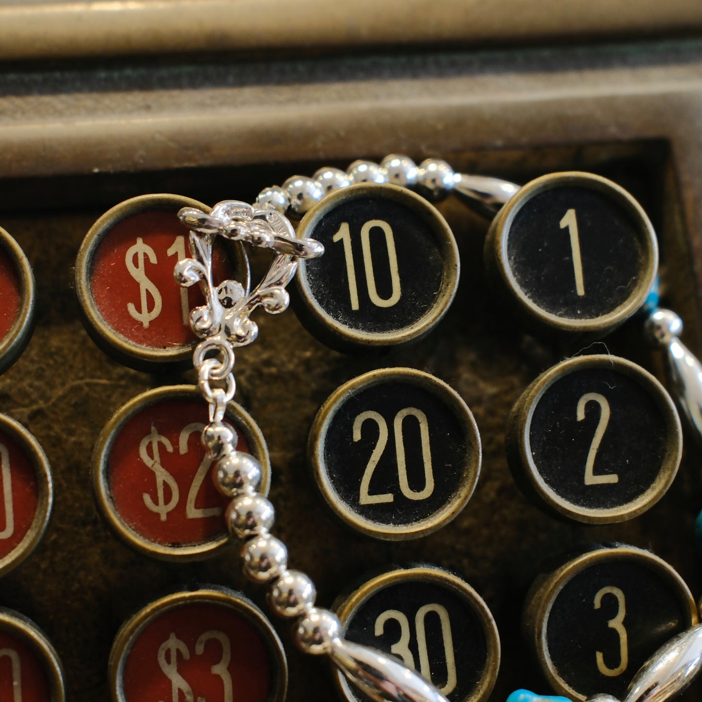 Dear Blossom Silver & Turquoise Beads Bracelet (TQBR-001)