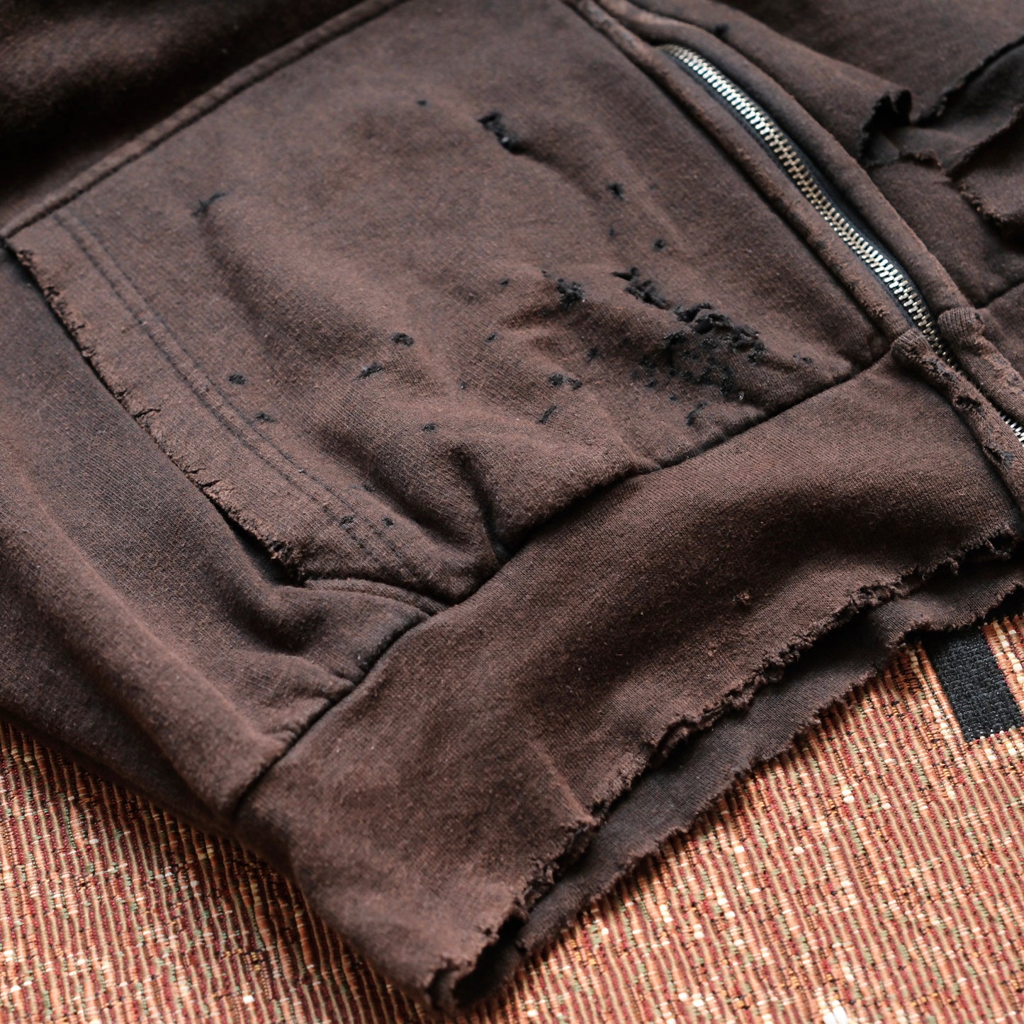 ANACHRONORM Hard Damaged Inner Waffle Sweat Parka
