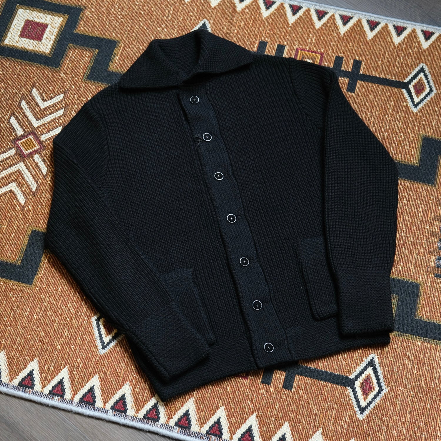 BLACK SIGN 1920s Byron Collar Sweater Coat