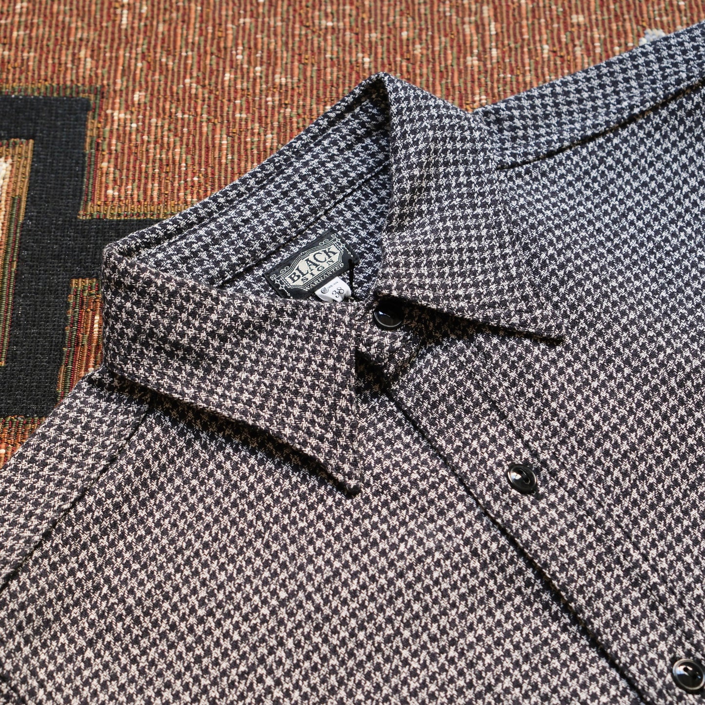 BLACK SIGN Triple Yarn Twill Houndstooth Open Pocket Work Shirt