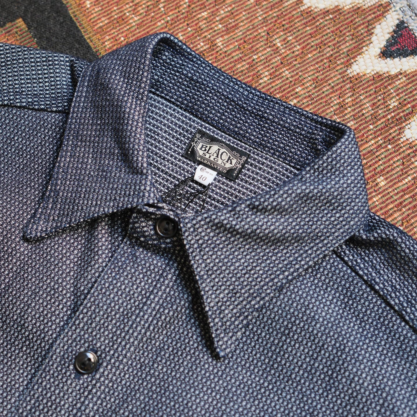 BLACK SIGN 10oz Dobby Denim Open Pocket Work Shirt