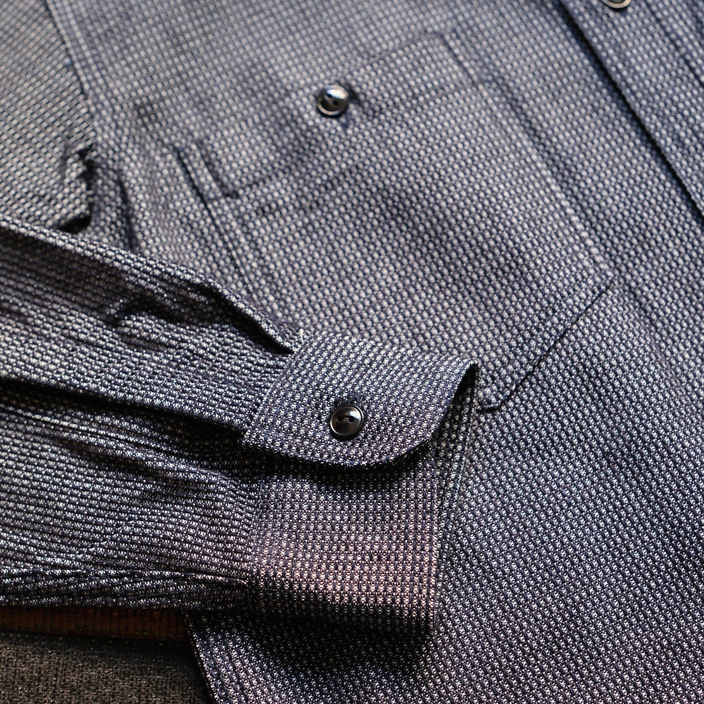 BLACK SIGN 10oz Dobby Denim Open Pocket Work Shirt