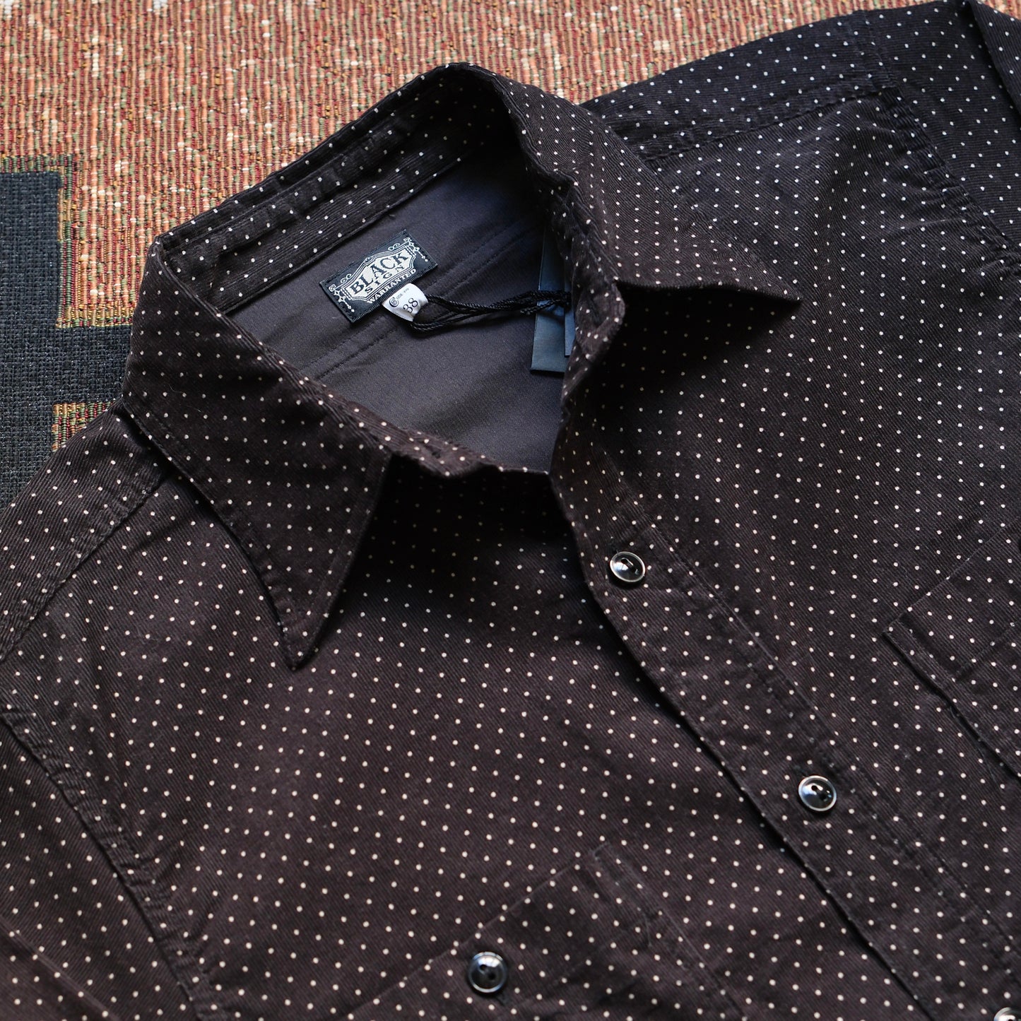 BLACK SIGN 21W Micro Cord Pin Dots Open Pocket Work Shirt