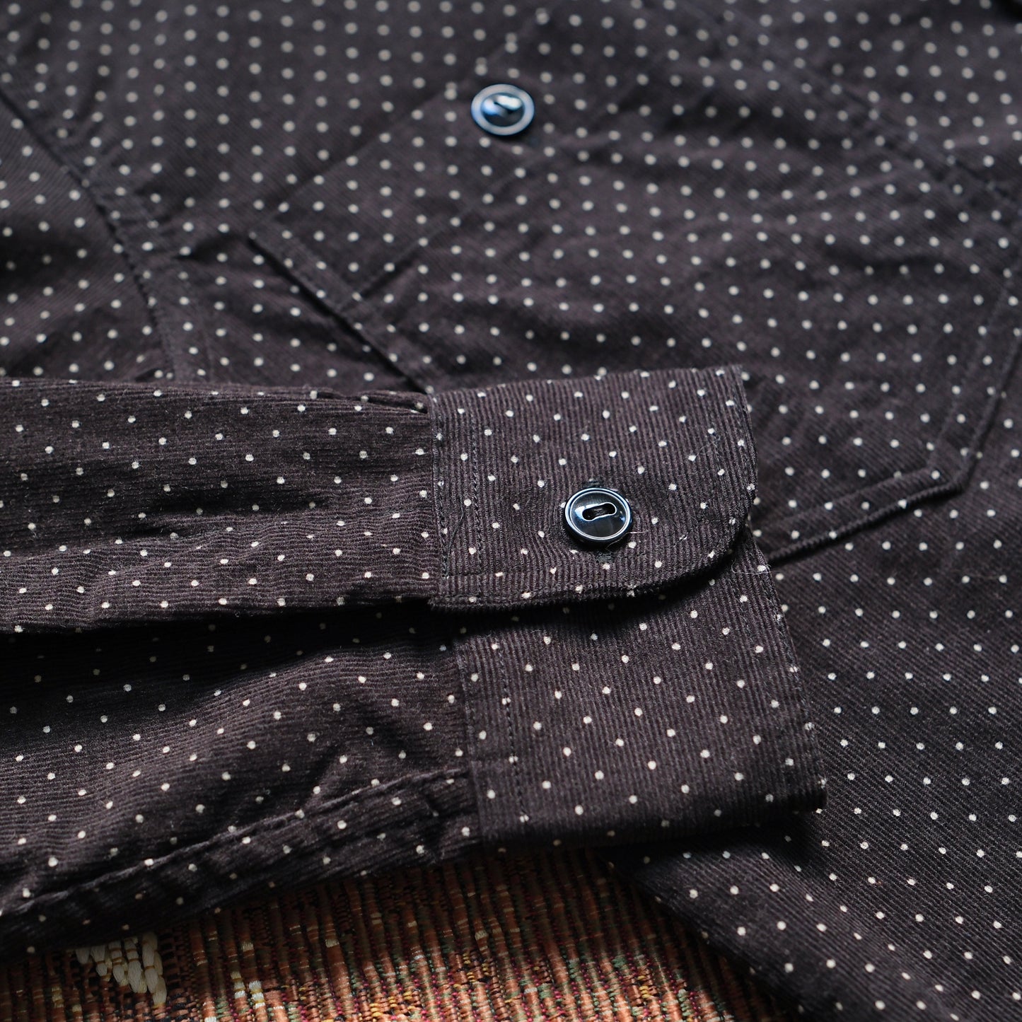 BLACK SIGN 21W Micro Cord Pin Dots Open Pocket Work Shirt