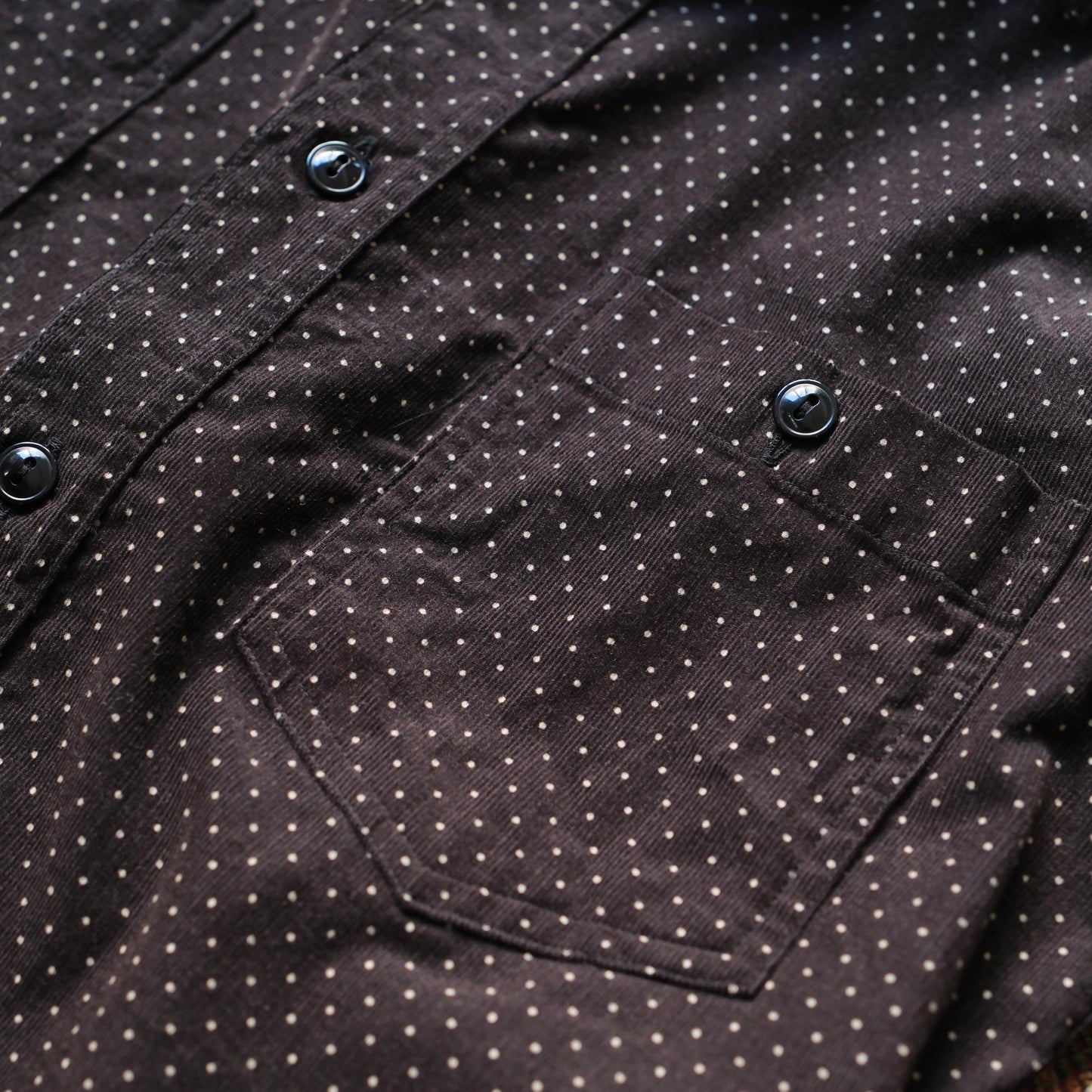 BLACK SIGN 21W Micro Cord Pin Dots Open Pocket Work Shirt