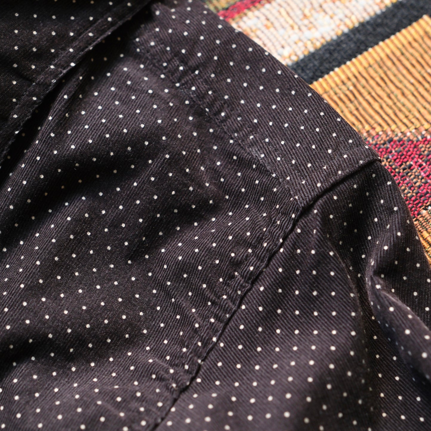 BLACK SIGN 21W Micro Cord Pin Dots Open Pocket Work Shirt