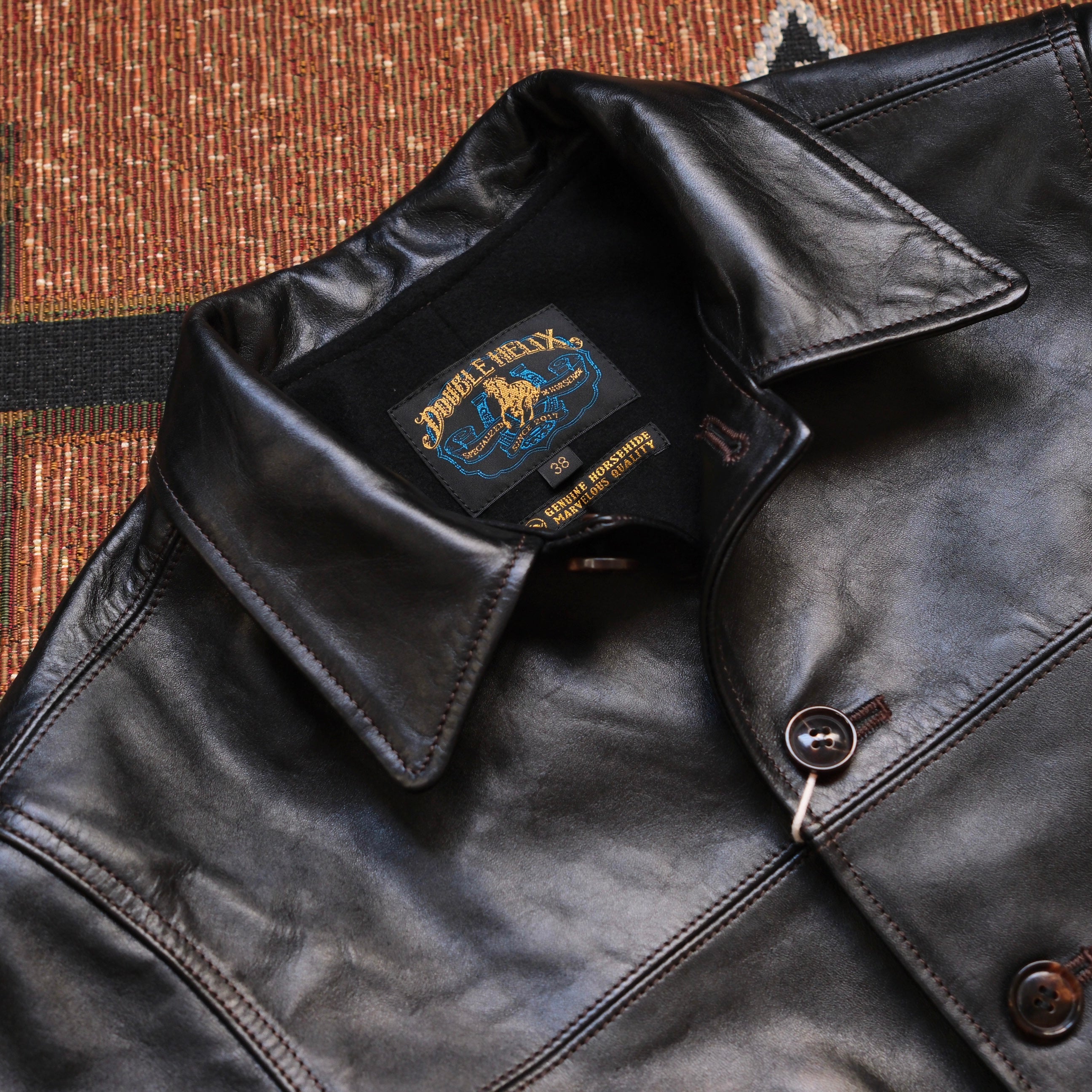 DOUBLE HELIX Auto Revolution RT01 茶 40 DOUBLE HELIX Auto Revolution Jacket – Leather Healer