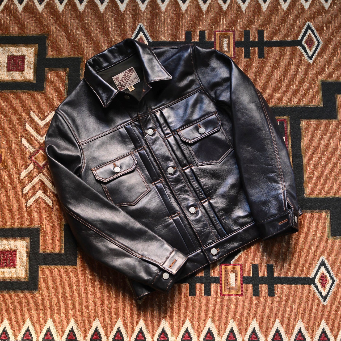 Y'2 LEATHER Horse 2nd Type Jean Jacket