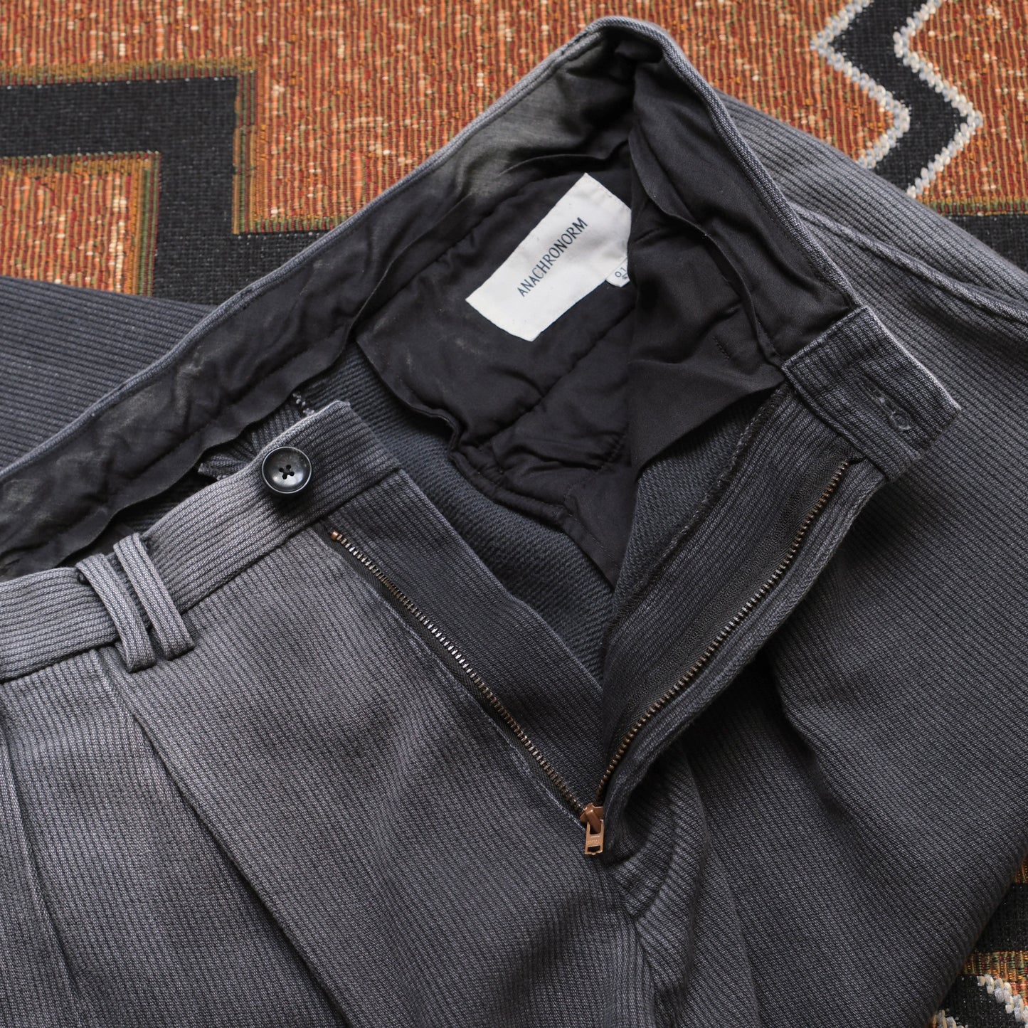 ANACHRONORM Heavy Pique 2 Tuck Wide Trousers (Aging)