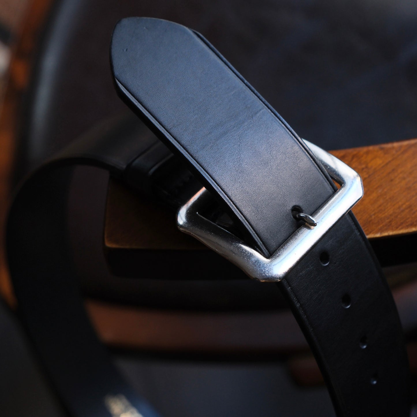 BLACK SIGN Plain Belt with North & Judd Co., Buckle (1950s NOS)