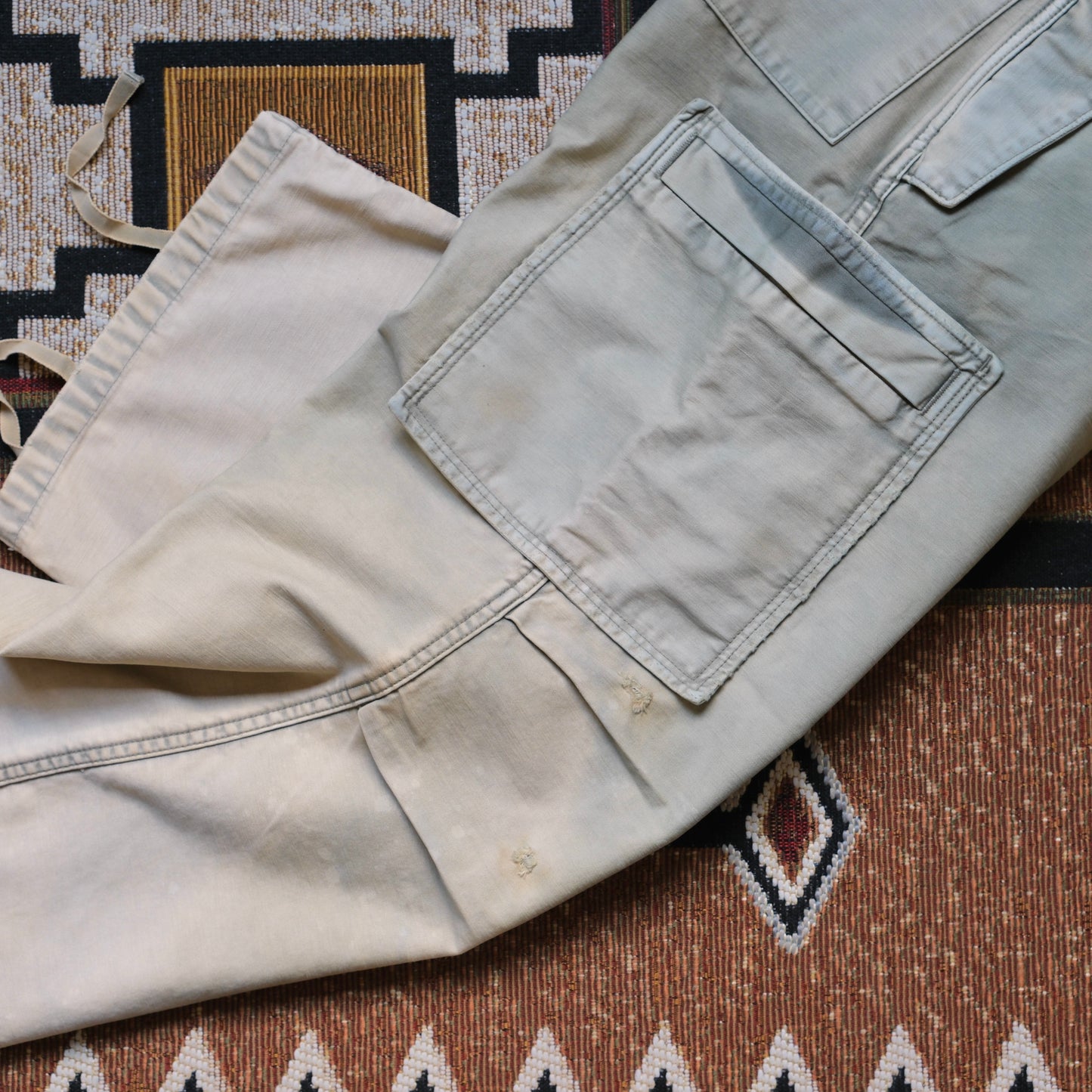 ANACHRONORM Back Satin Aging Military Flap Pants