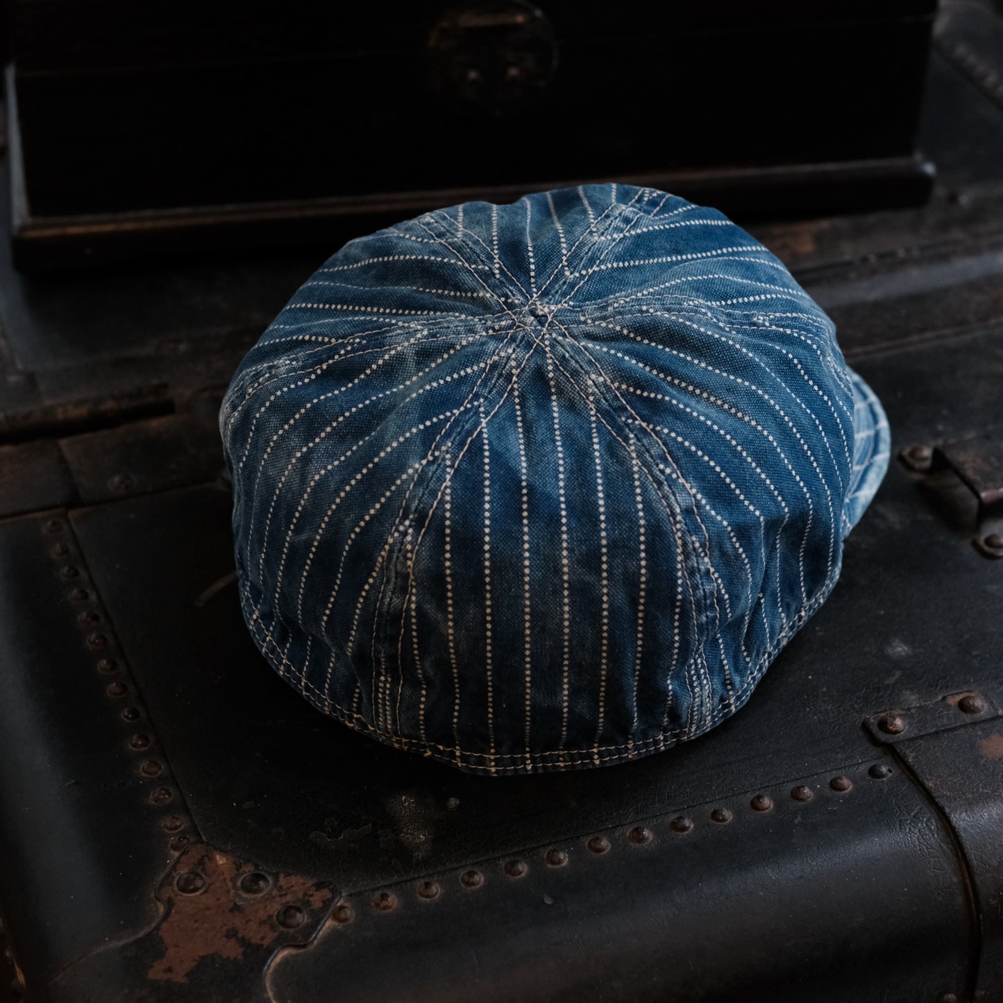 FULL COUNT Indigo Wabash Stripe Mechanic Cap HW