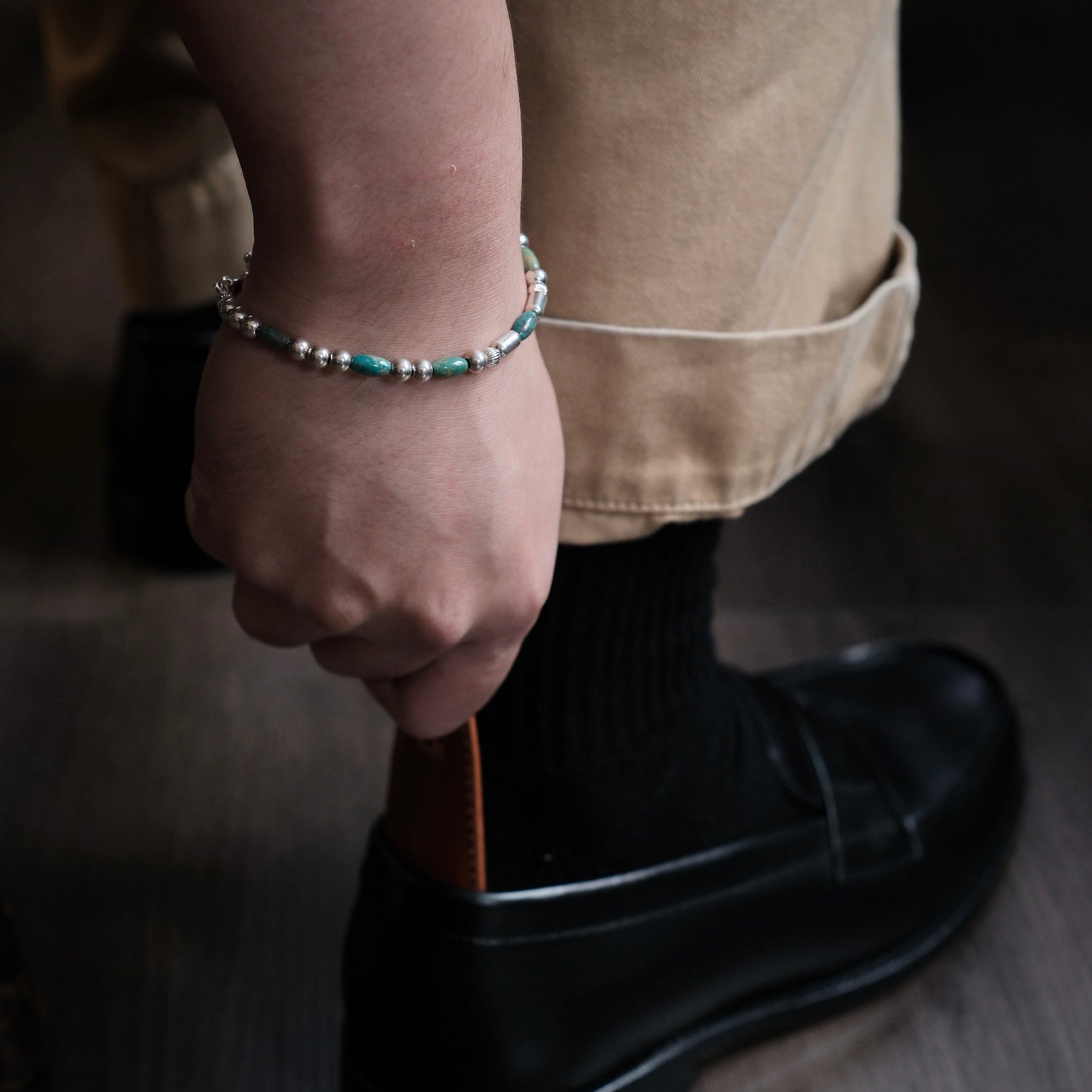 Dear Blossom Turquoise & Tube Bead Bracelet (CBR-002)