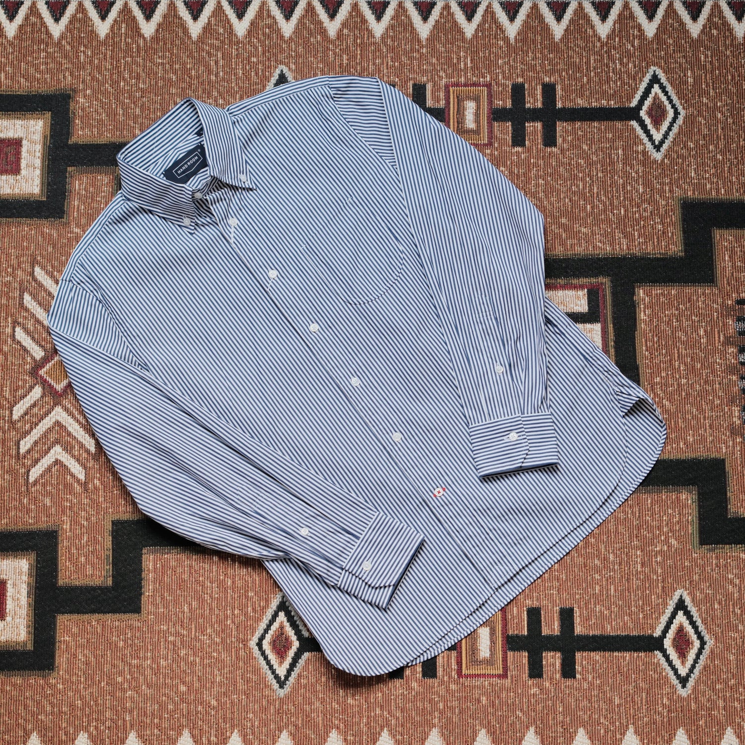 HAND ROOM Broad Stripe Button Down Shirt