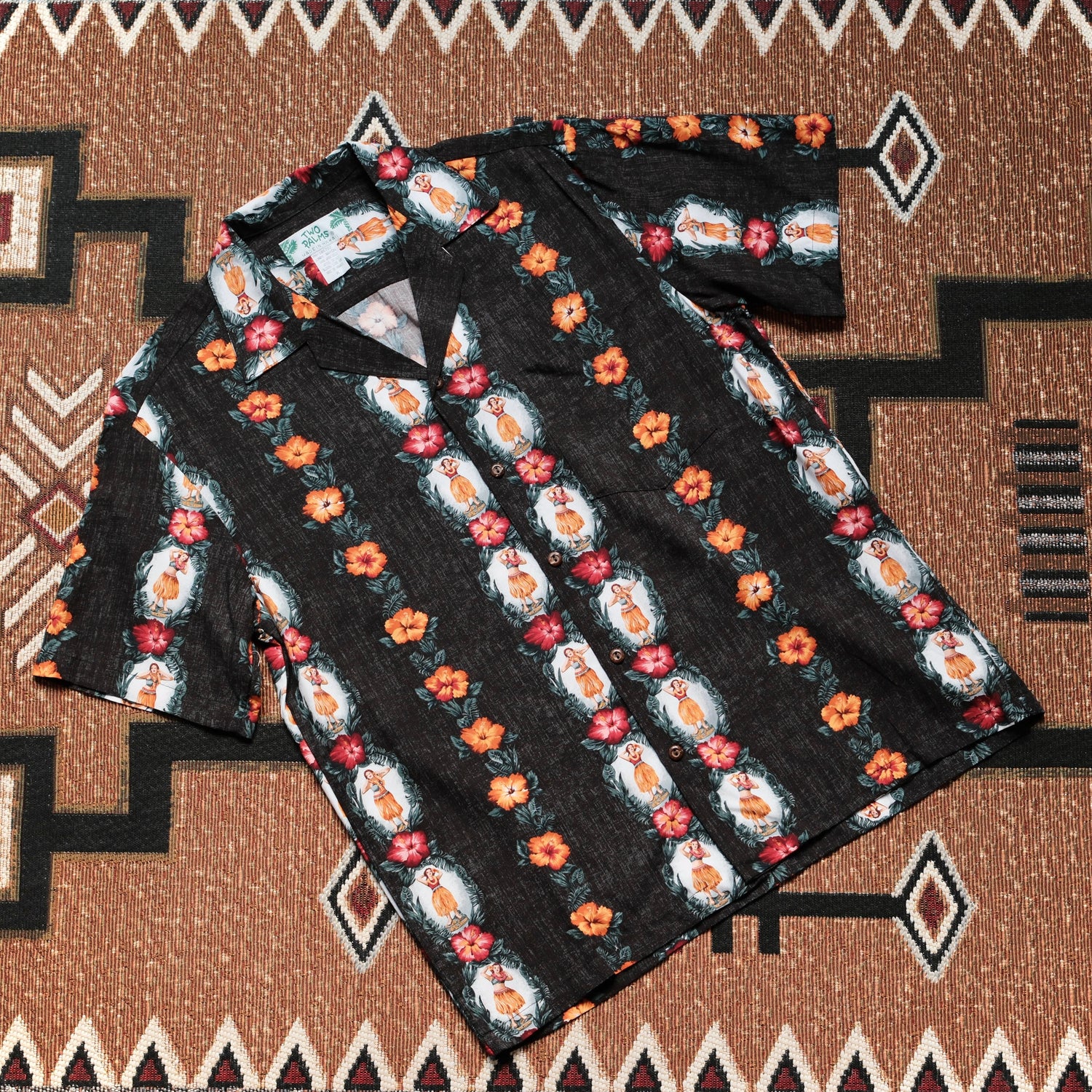 Two Palms Rayon Shirts (Black Hula Dolls)