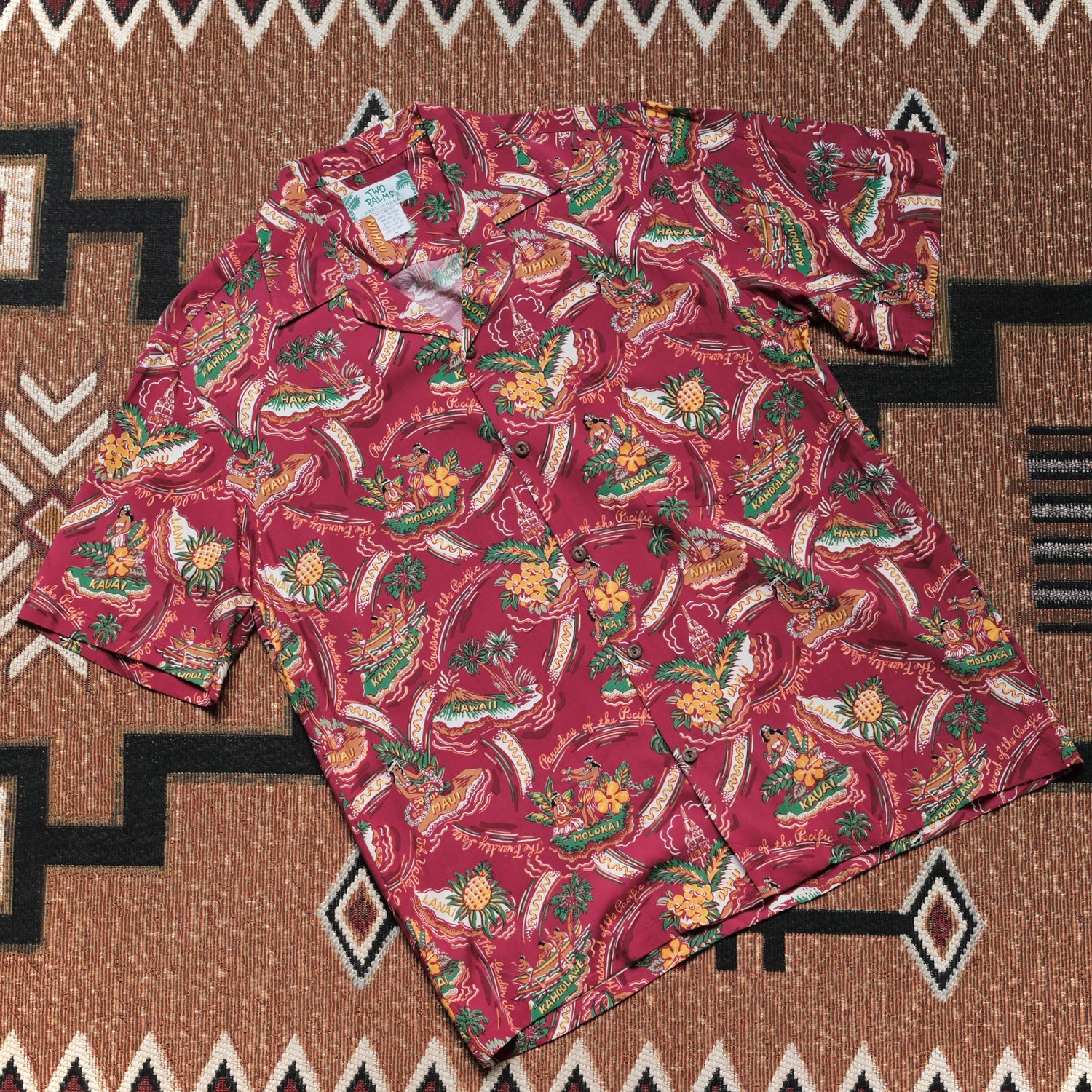 Two Palms Rayon Shirts (Red Friendly Isle)