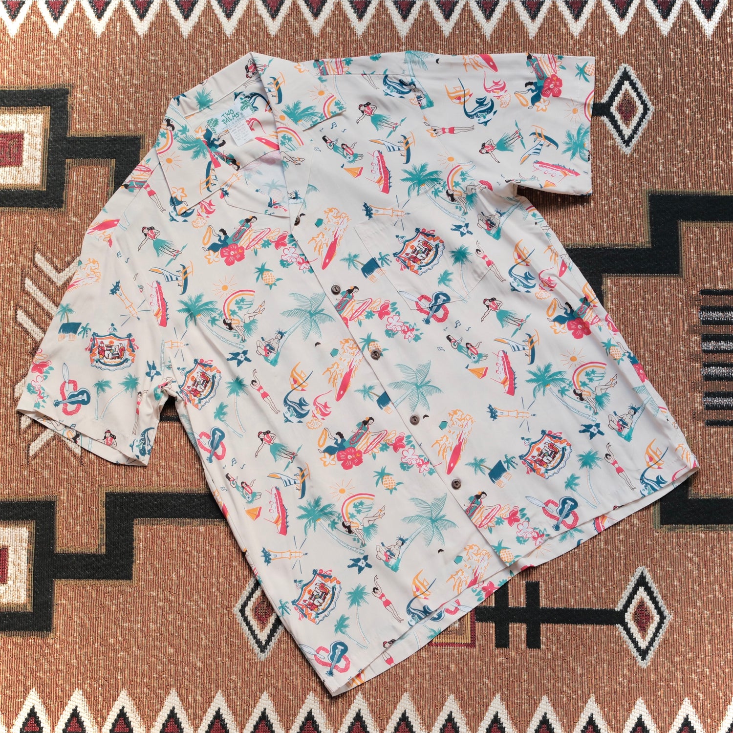 Two Palms Rayon Shirts (Cream Vintage Aloha)