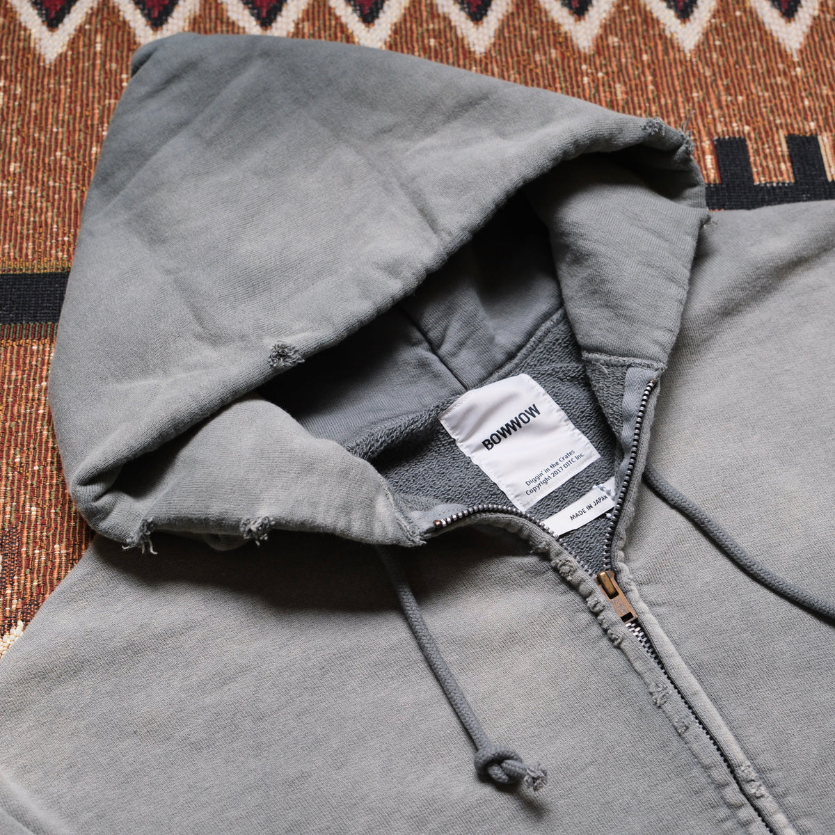 BOW WOW Faded Zip Hoodie (HONOR NEWSBOY)