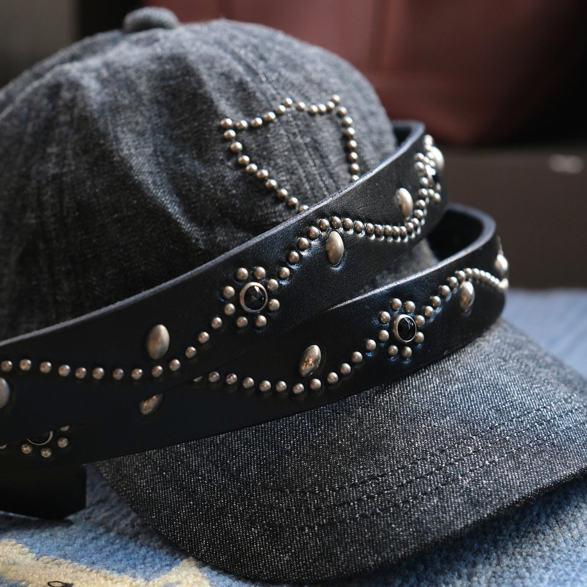 Full Count Flower Studs Belt by Zip Stevenson HTC