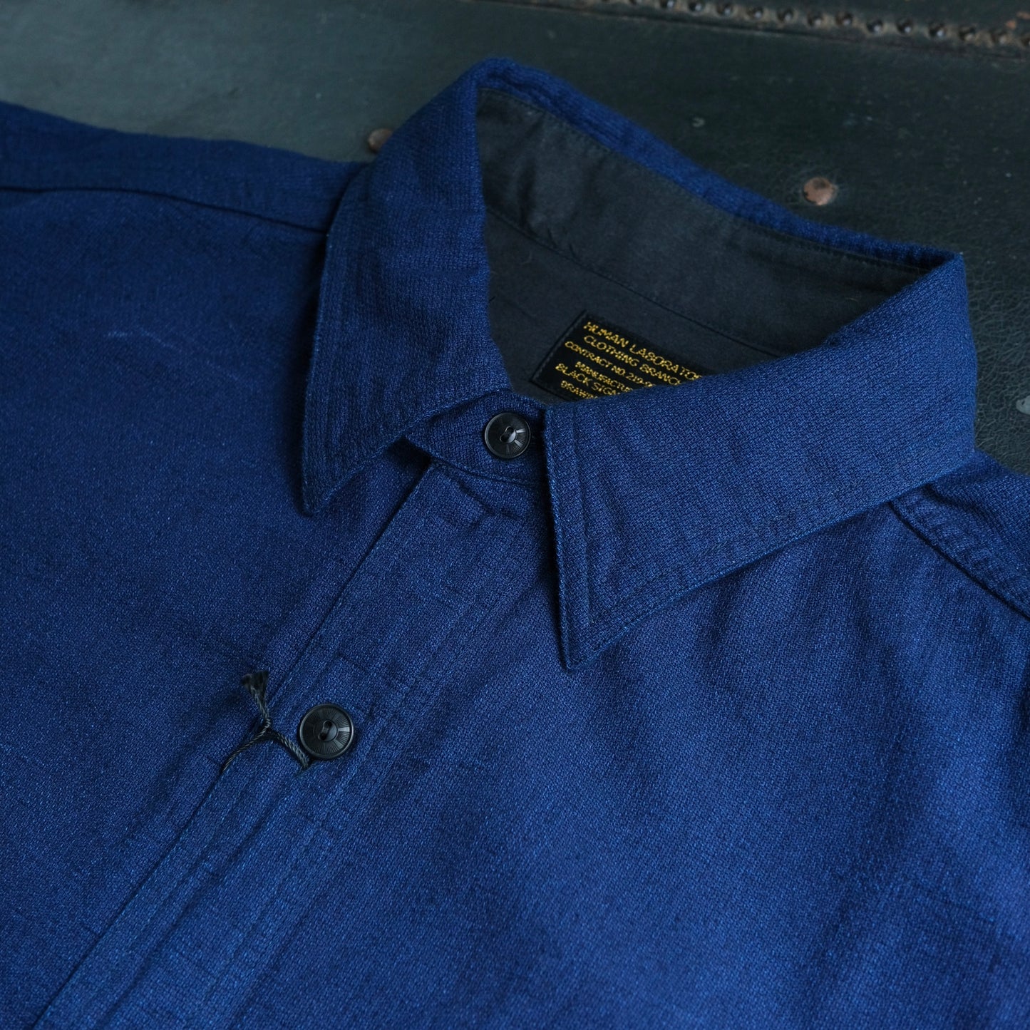 BLACK SIGN 1930s 5.5oz Indigo Dobby Soldier Shirt