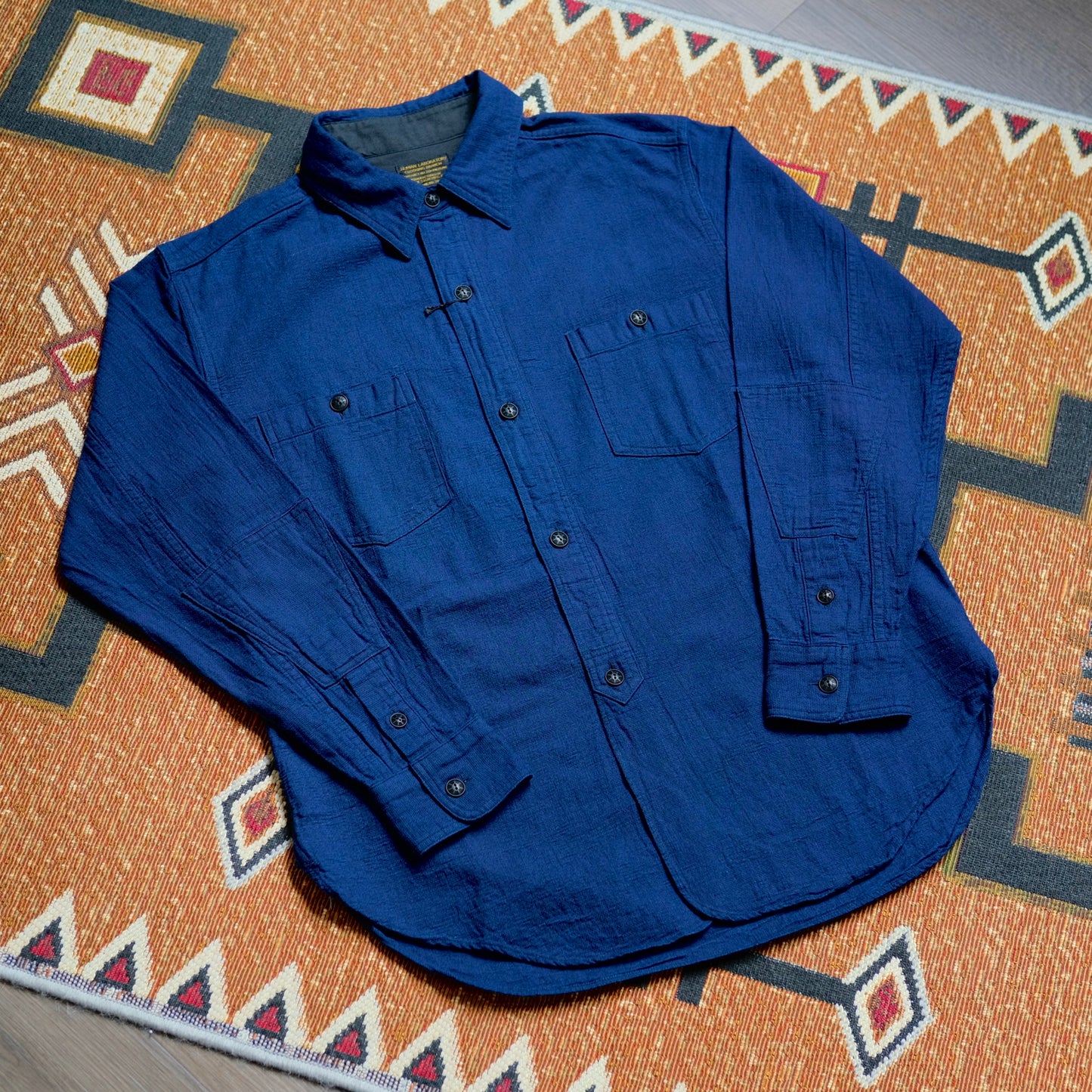 BLACK SIGN 1930s 5.5oz Indigo Dobby Soldier Shirt